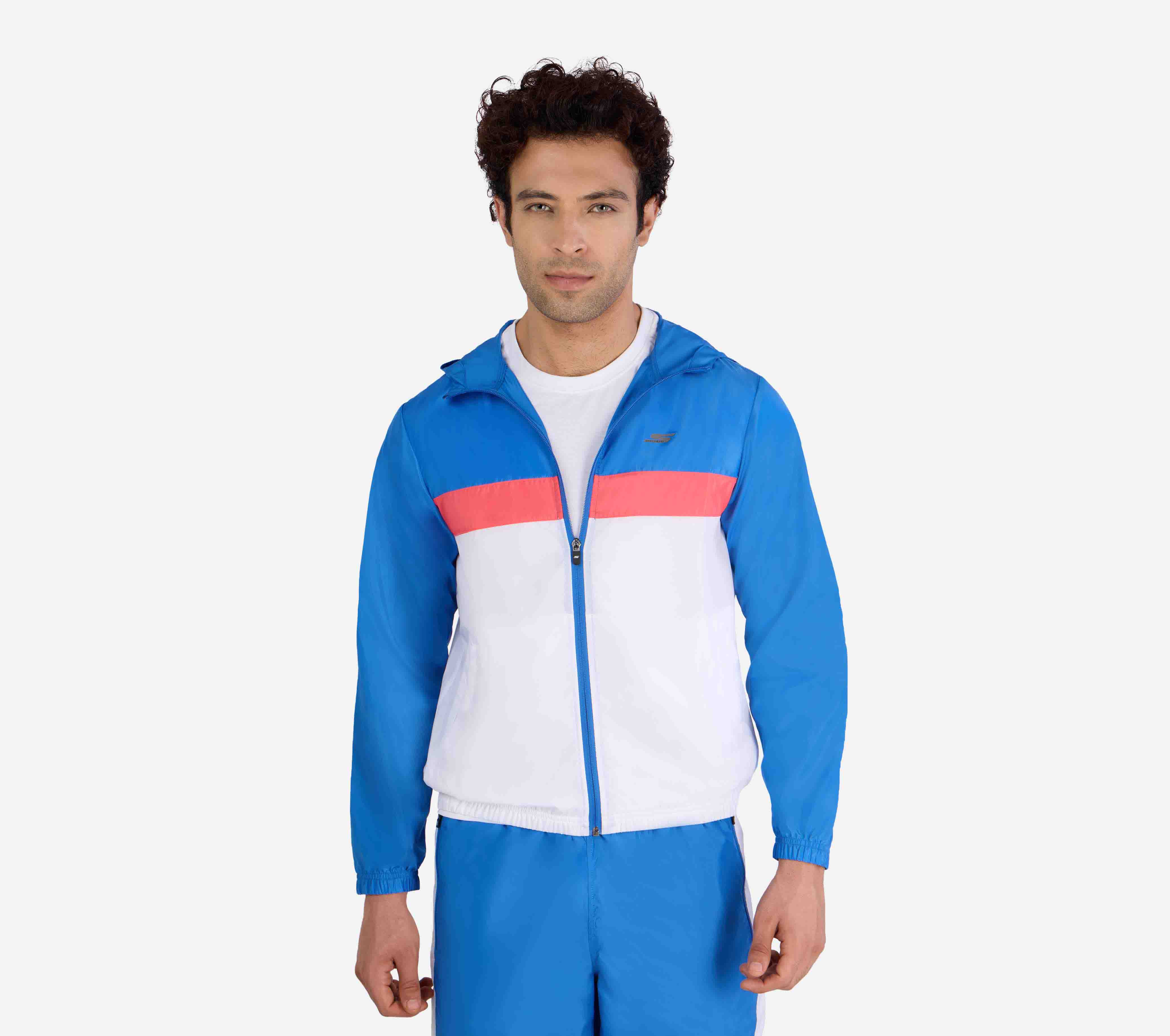 SPEED ELITE HOODED TRACK JACK, BLUE/GREEN