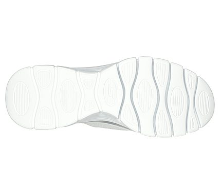 GO WALK GLIDE-STEP FLEX - SIL, WHITE/RED Footwear Bottom View