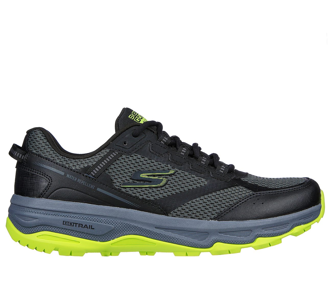 GO RUN TRAIL ALTITUDE, BLACK/LIME Footwear Lateral View