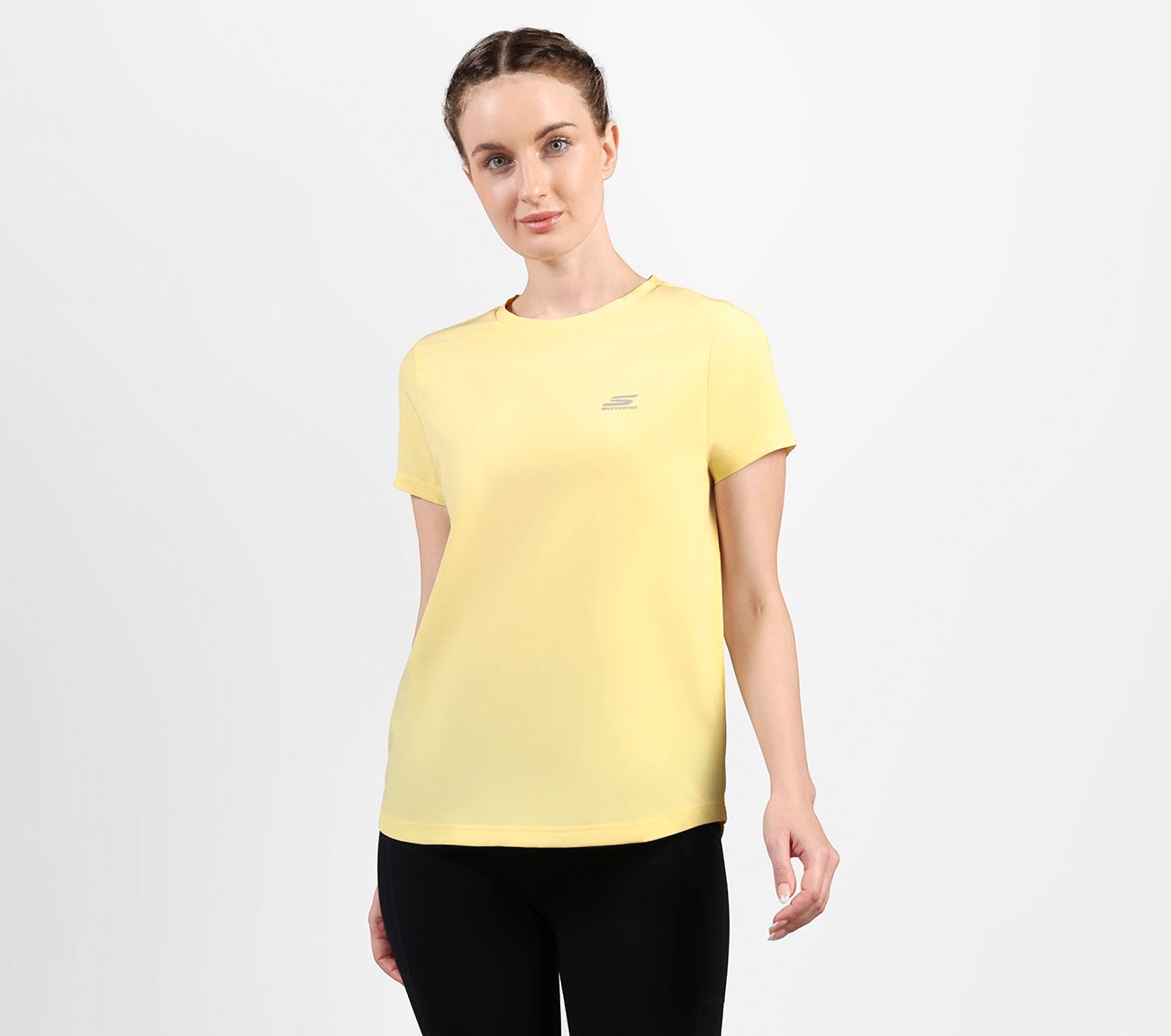 PERFORMANCE BOXY FIT T SHIRT, NATURAL/YELLOW Apparels Lateral View