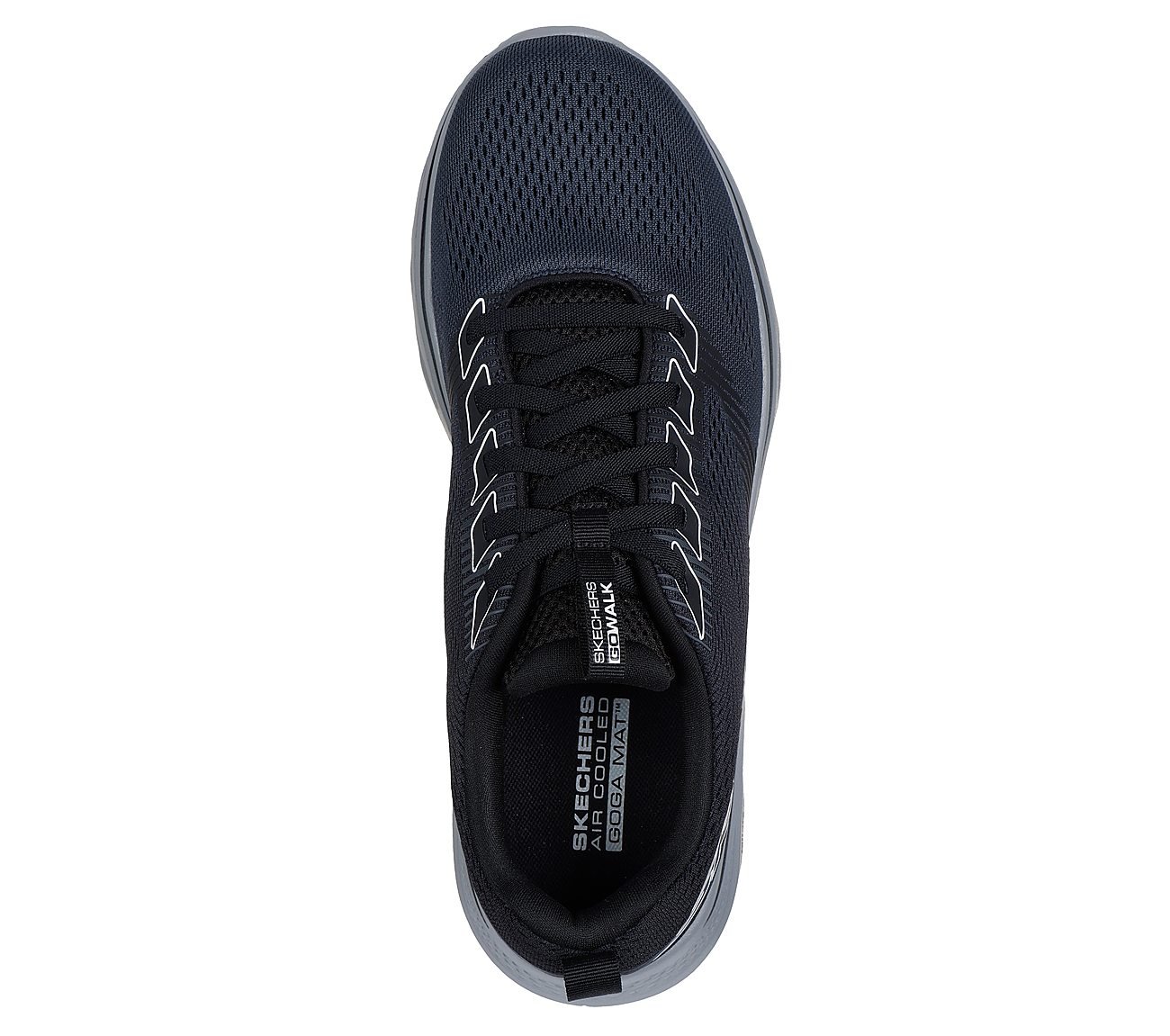 GO WALK 7 - HAHN, BLACK/GREY Footwear Top View