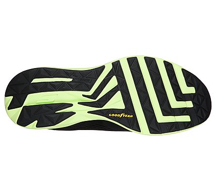GO RUN PURE 2, BLACK/LIME Footwear Bottom View