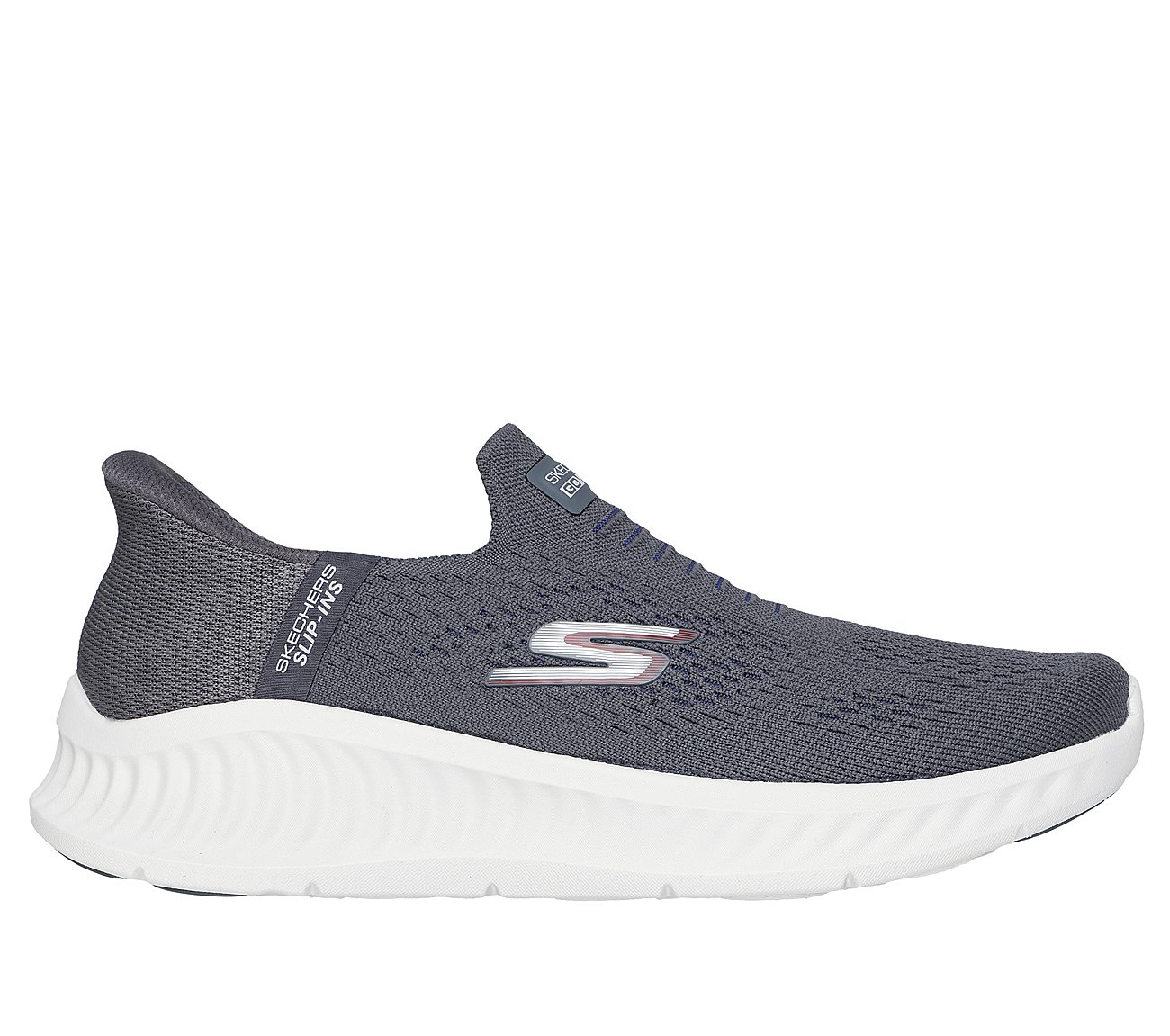 GO WALK NOW - SAUNTERED, CCHARCOAL Footwear Lateral View
