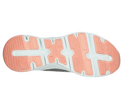 ARCH FIT-COMFY WAVE, GREY/PINK Footwear Bottom View