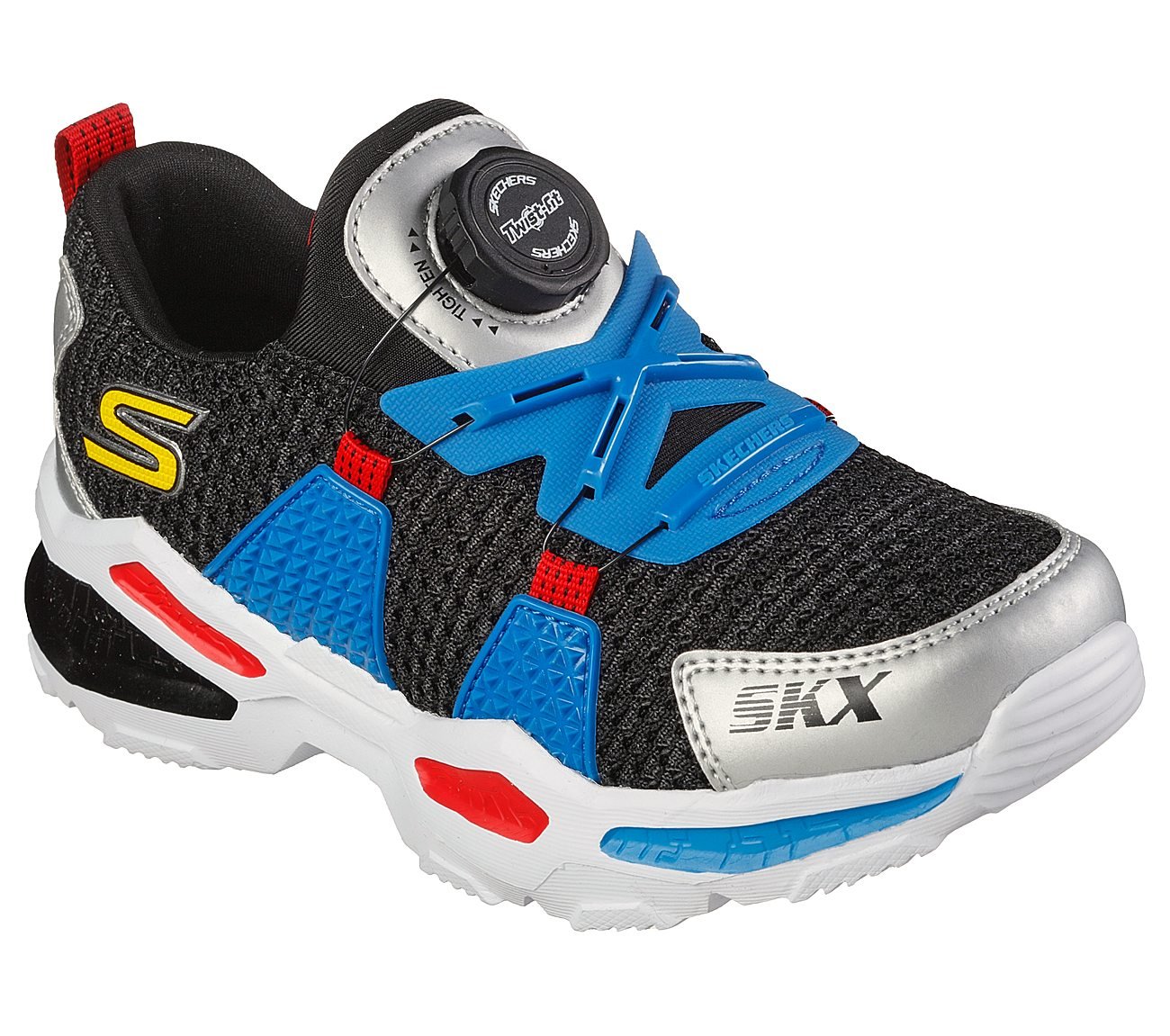 SKECH-BOTS - SKYTREK, BLACK/RED/BLUE Footwear Lateral View