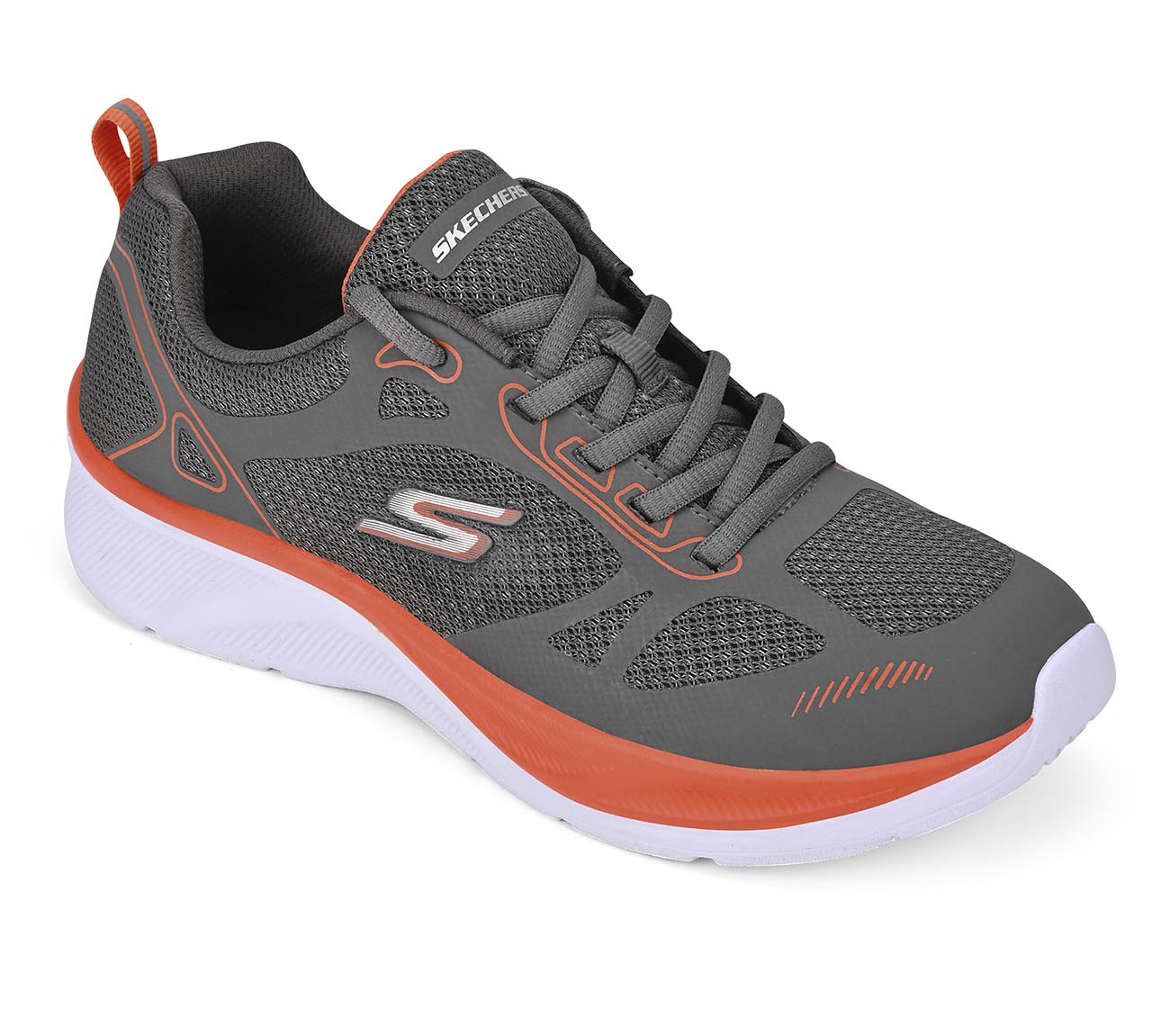SKECHERS ELITE SPORT, CHARCOAL/ORANGE Footwear Right View