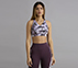 HIGH IMPACT AOP SPORTS BRA, WHITE/TURQ/PURPLE