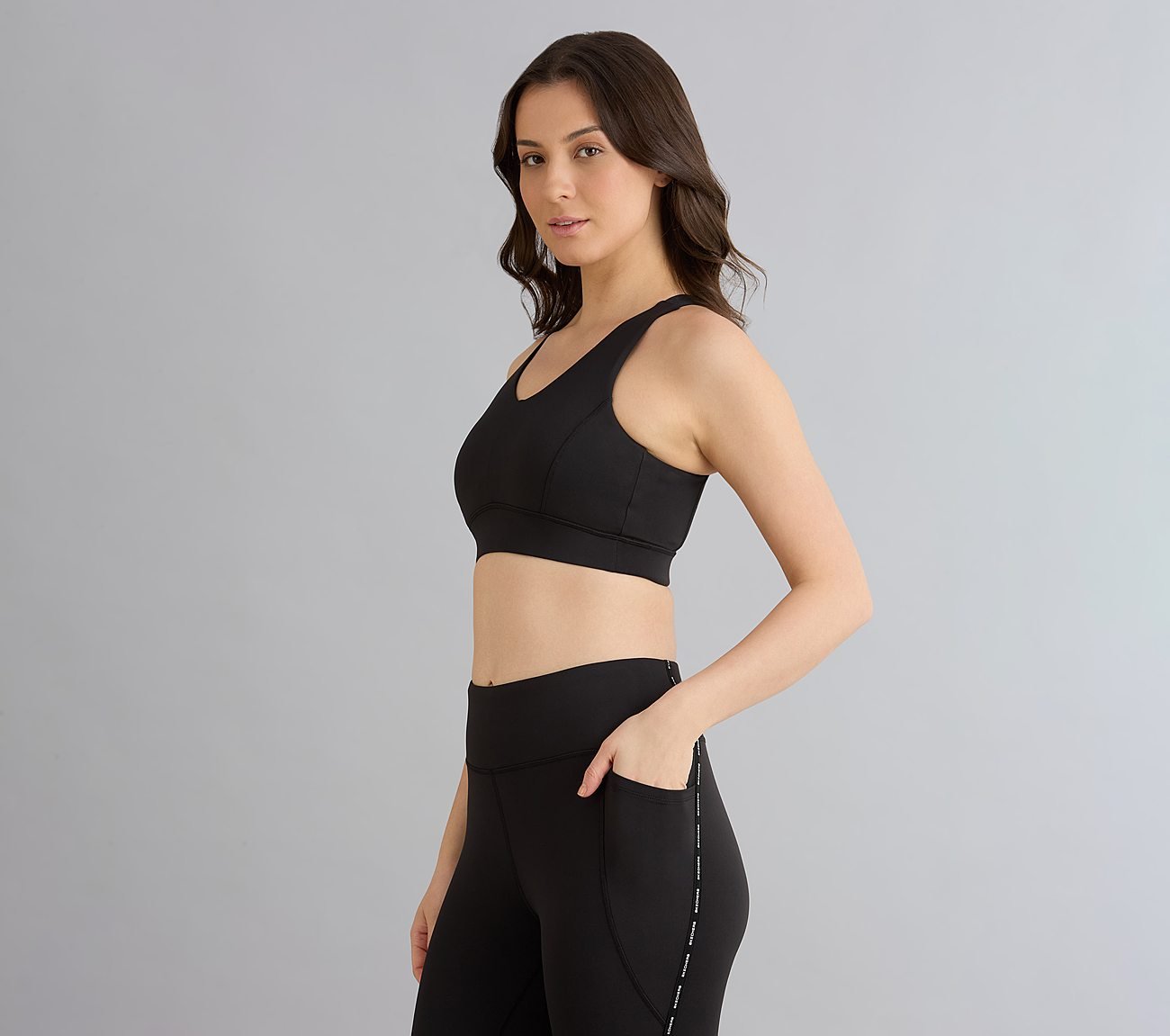 HIGH IMPACT SPORTS BRA, BLACK Apparels Top View