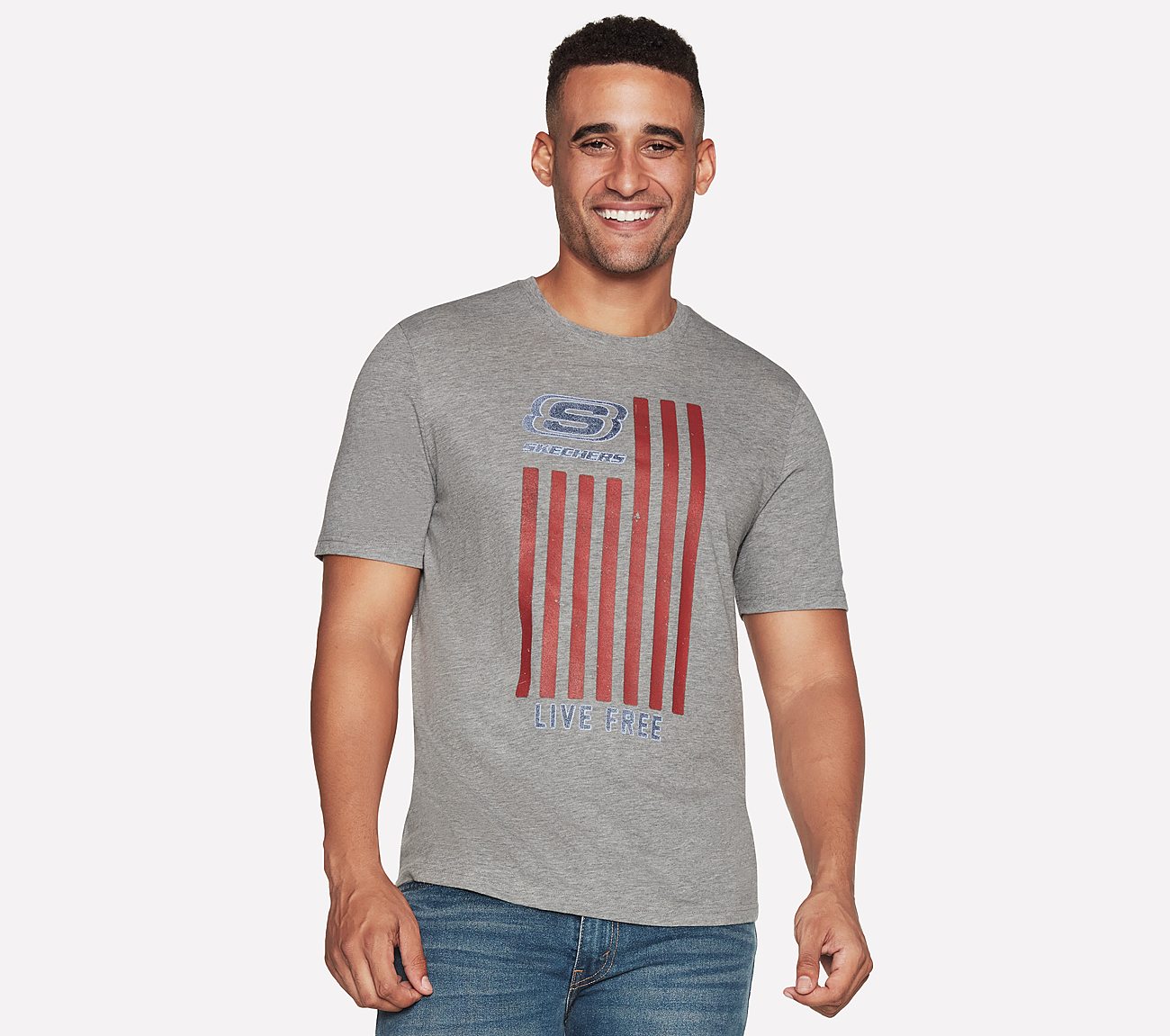 LIVE FREE T-SHIRT, LIGHT GREY Apparels Lateral View
