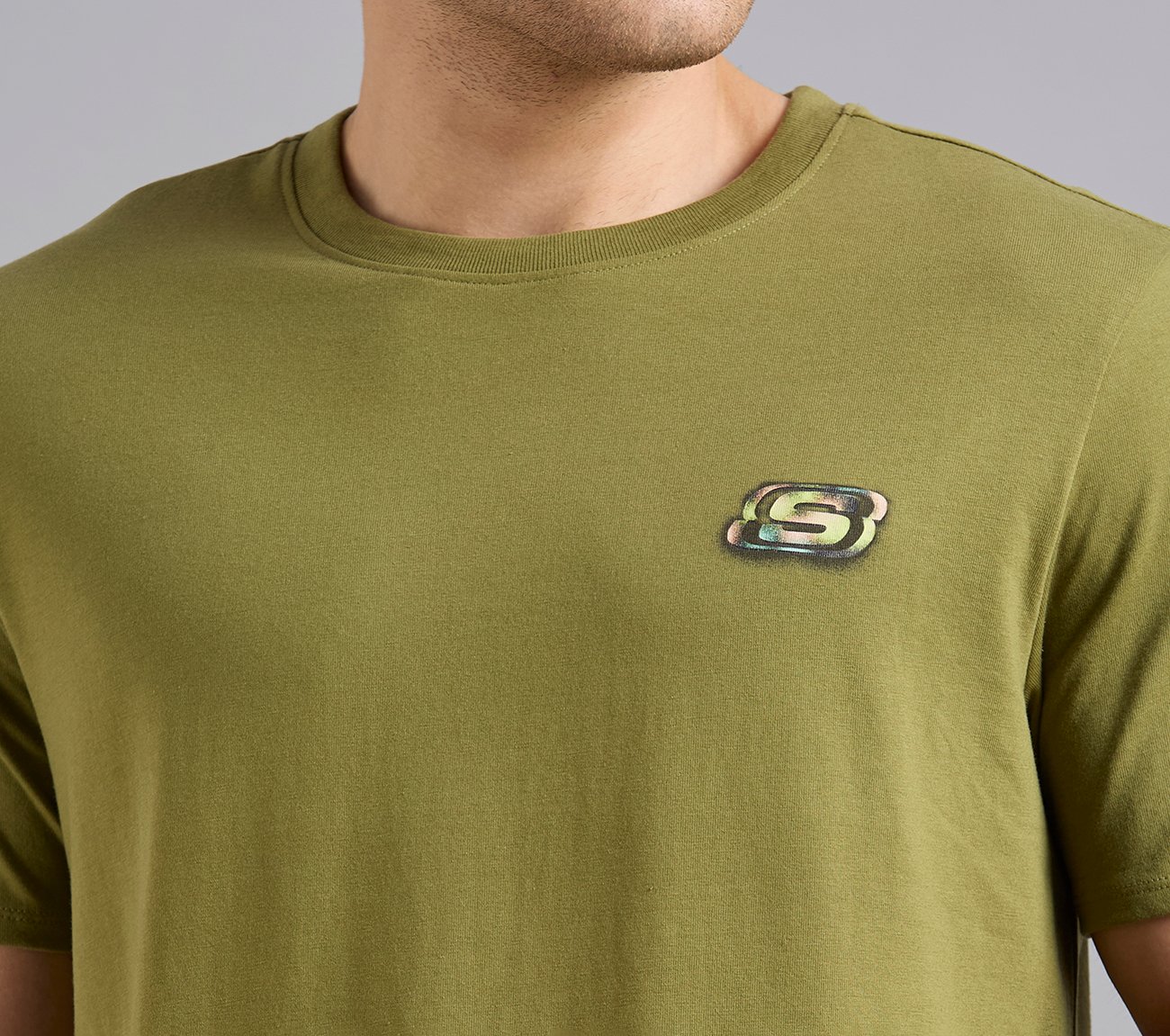 ANIME SPRAY APPLIQUE TEE, BROWN/SAGE Apparel Right View