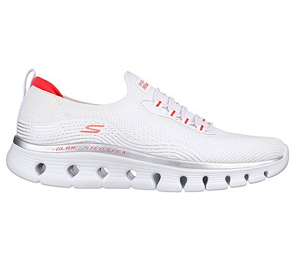 GO WALK GLIDE-STEP FLEX - SIL, WHITE/RED Footwear Right View
