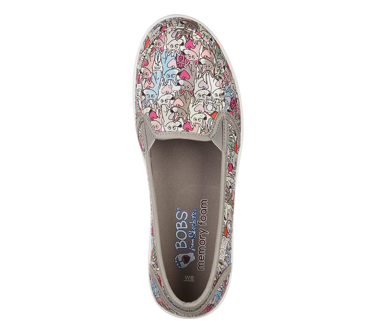 BOBS B CUTE - LOVE SHUFFLE, TAUPE/MULTI Footwear Top View