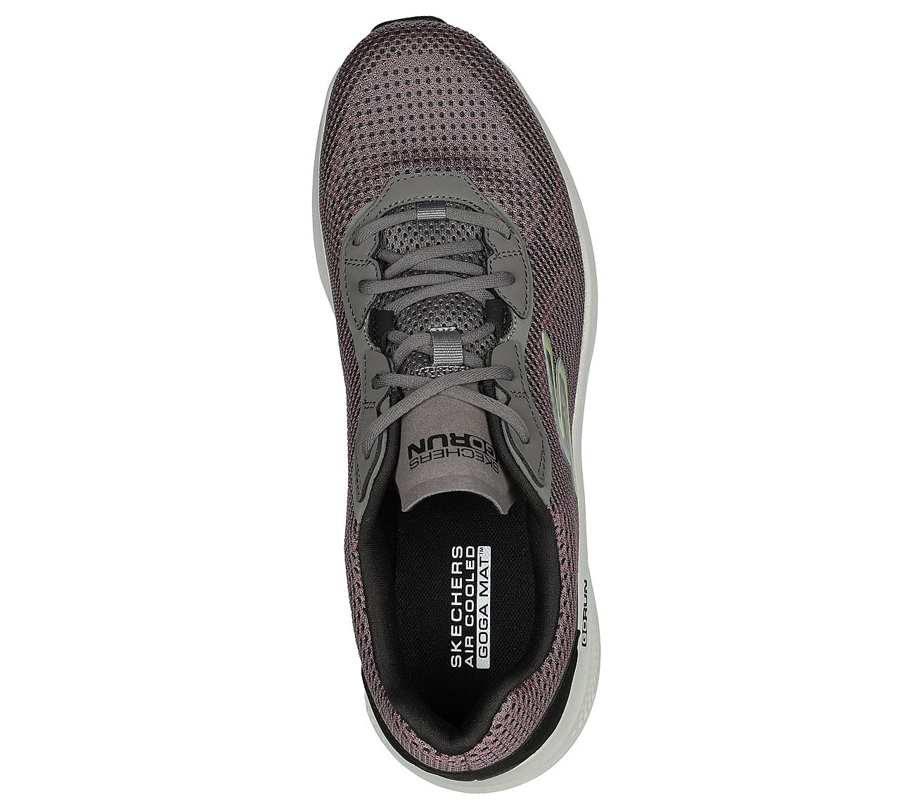 GO RUN VELOCITY, CHARCOAL/BLACK Footwear Top View