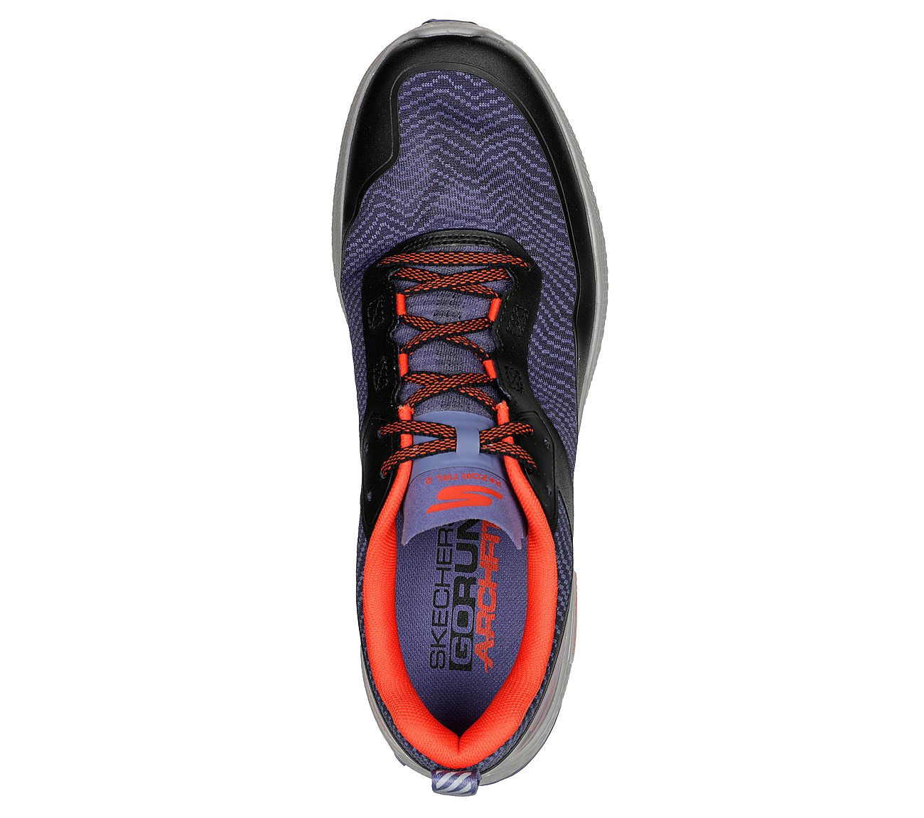 GO RUN RAZOR TRL - 2, BLACK/ORANGE Footwear Top View