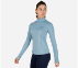 LONG SLEEVE TOP- 1/4 ZIP, LIGHT GREY/BLUE Apparel Top View