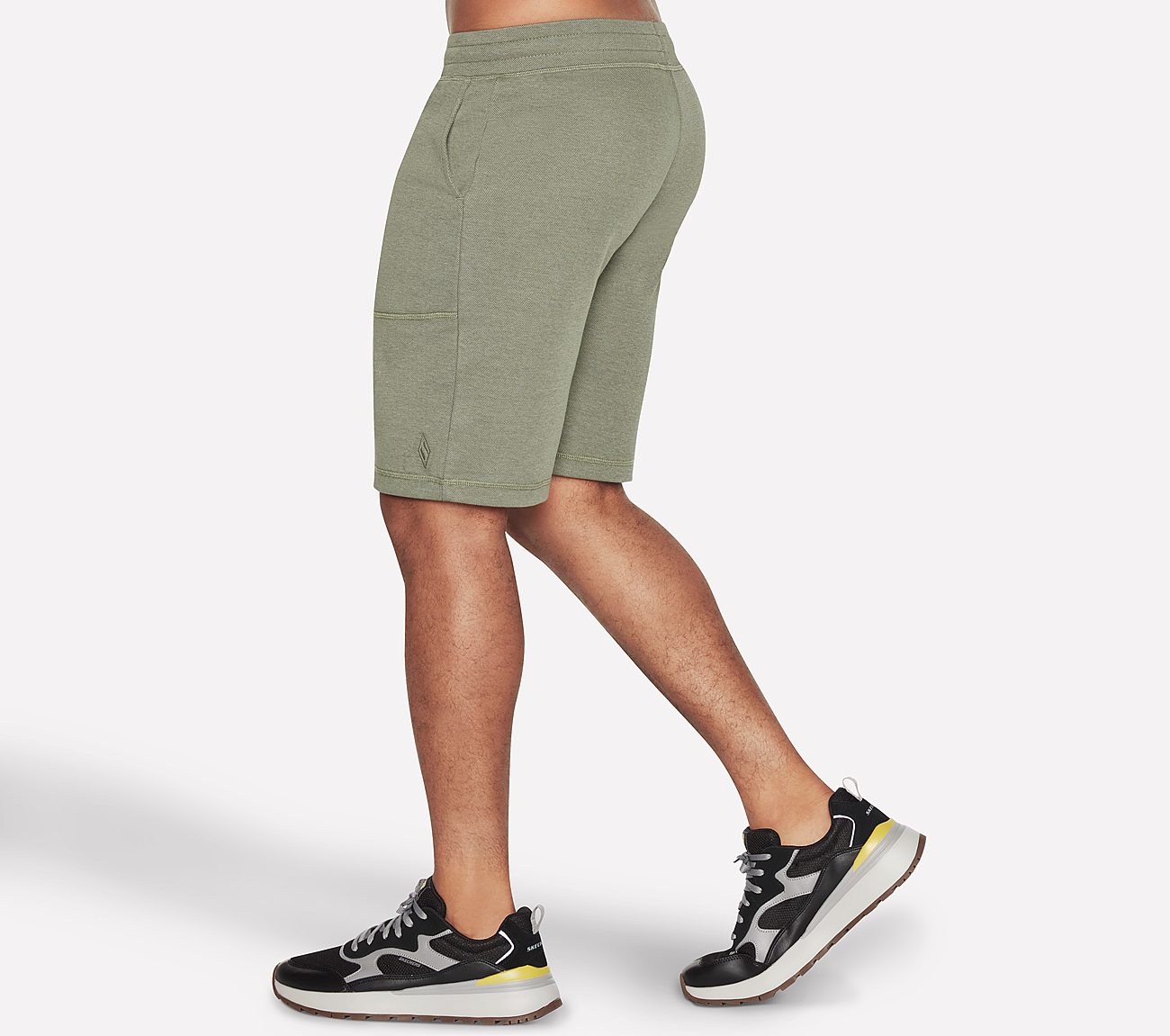 GOKNIT PIQUE 9IN SHORT, LIGHT GREY/GREEN Apparel Bottom View