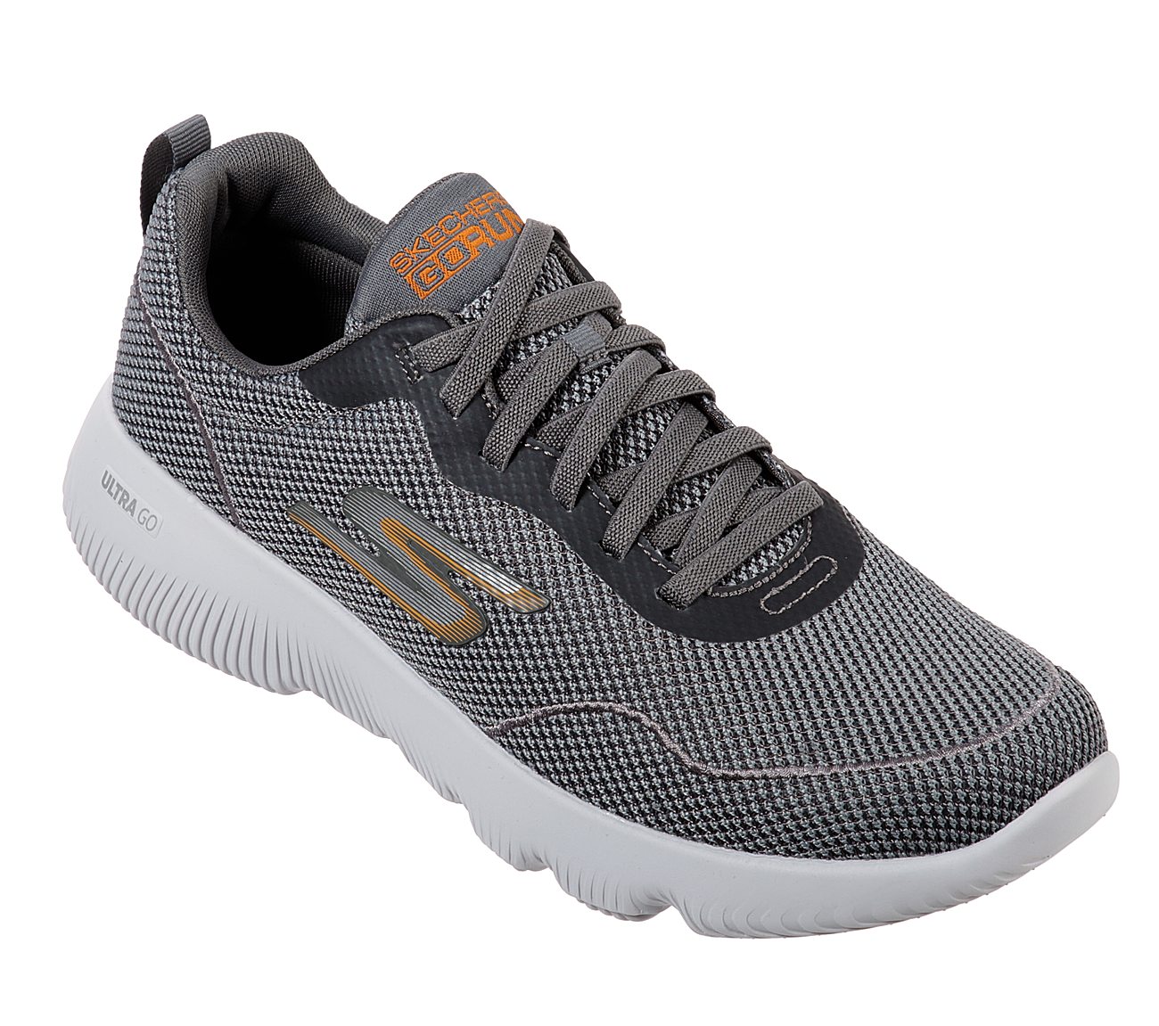 GO RUN FOCUS-FORGED, CHARCOAL/ORANGE Footwear Lateral View