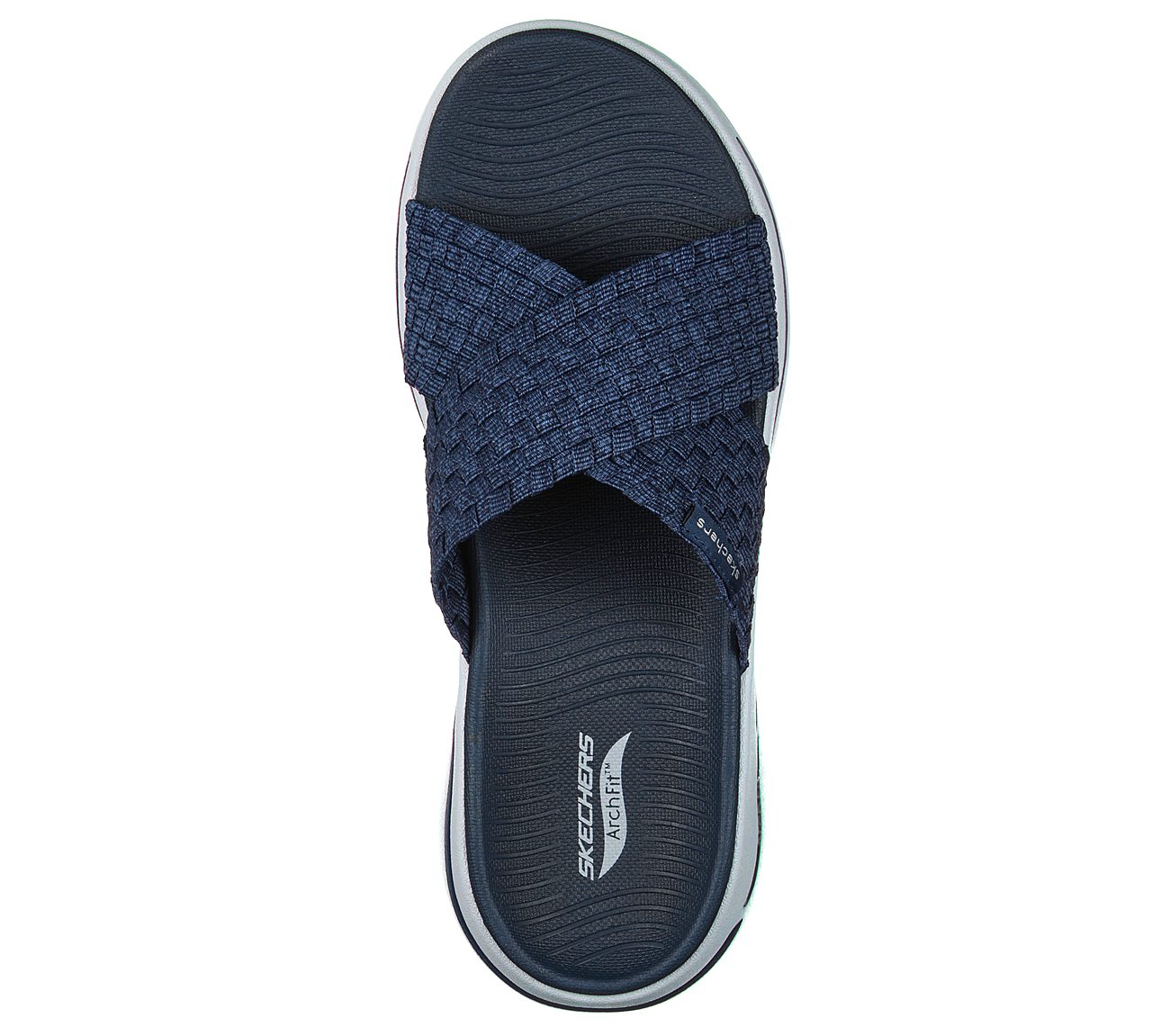 GO WALK ARCH FIT SANDAL - WON, NAVY Footwear Top View