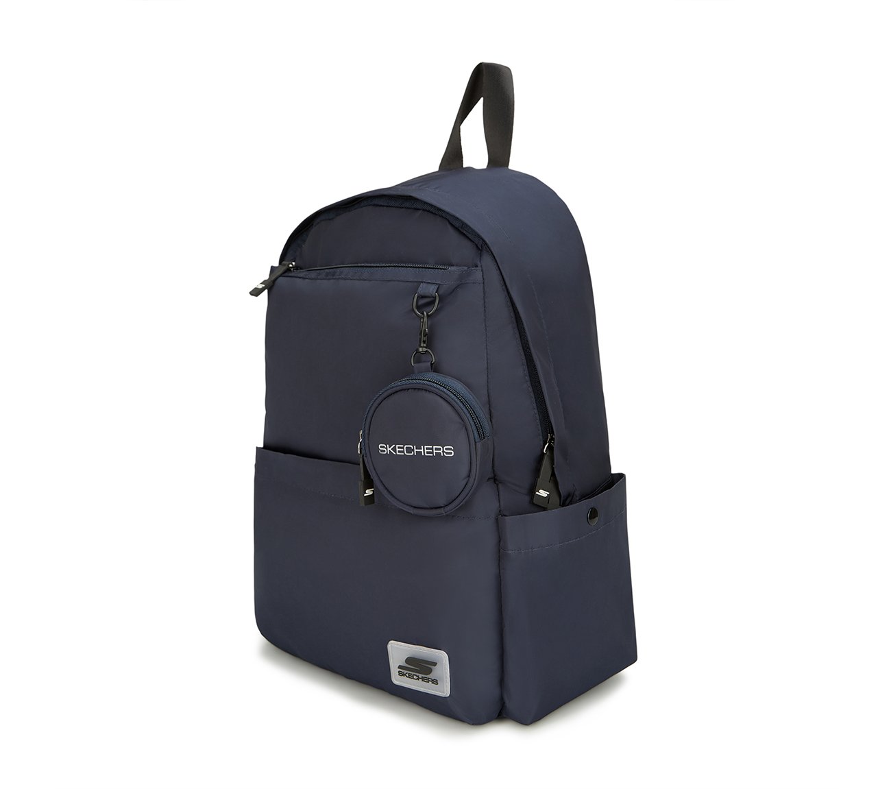 MICRO POLYESTER SINGLE COMPARTMENT & COIN POUCH BACKPACK, DARK NAVY