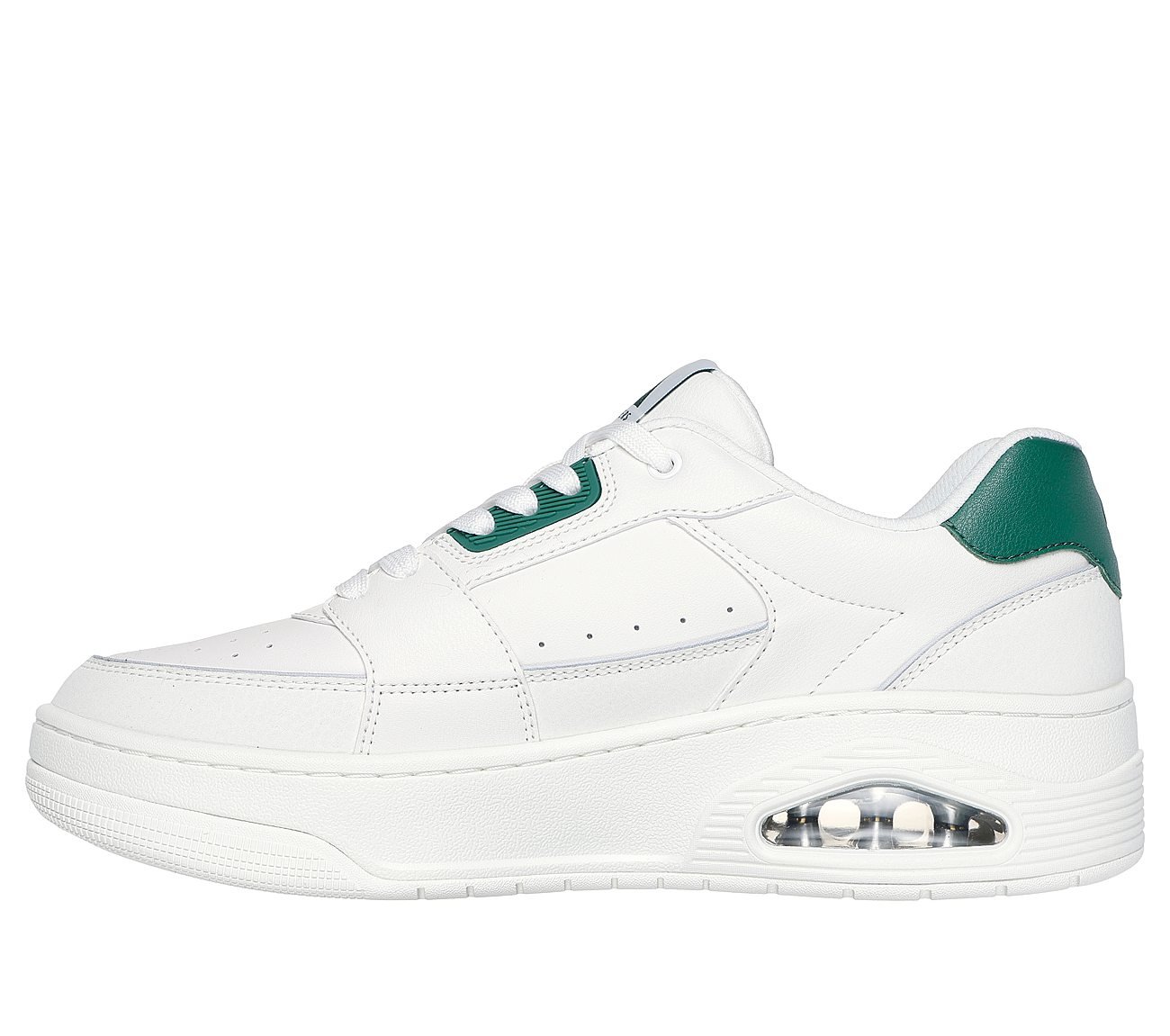 UNO COURT - LOW-POST, WWHITE/GREEN Footwear Left View
