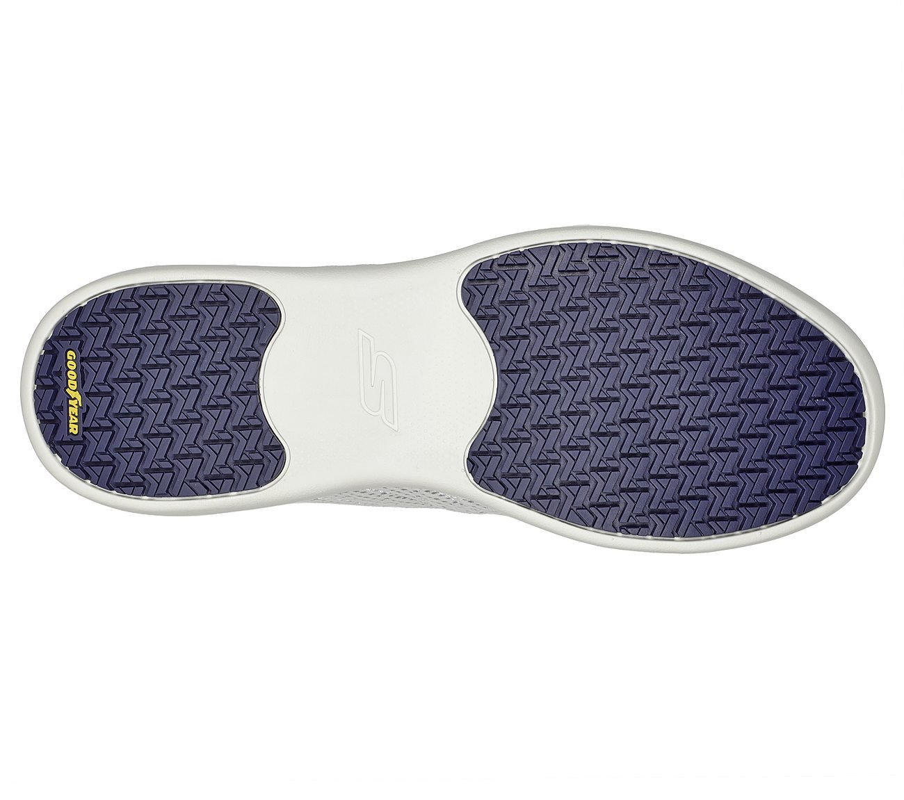 GO WALK STABILITY - ADVANCEME, WHITE/NAVY Footwear Bottom View