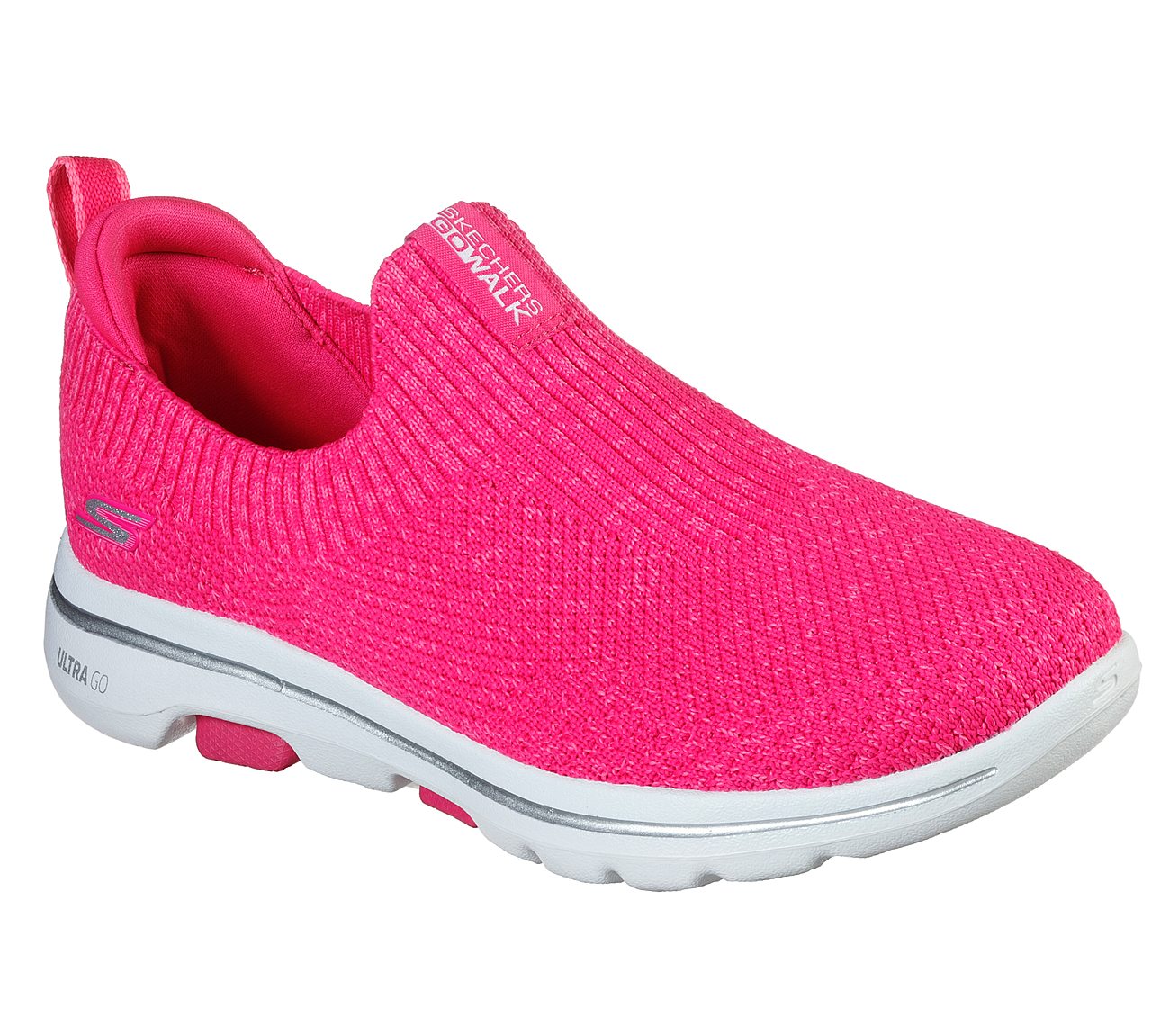 Skechers Hot Pink Go Walk 5 Trendy Womens Slip On Shoes - Style ID ...