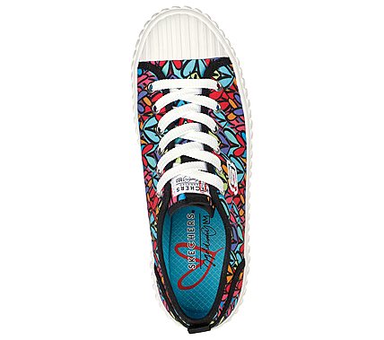 STREET TRAX-HEART STRINGS, BLACK/MULTI Footwear Top View