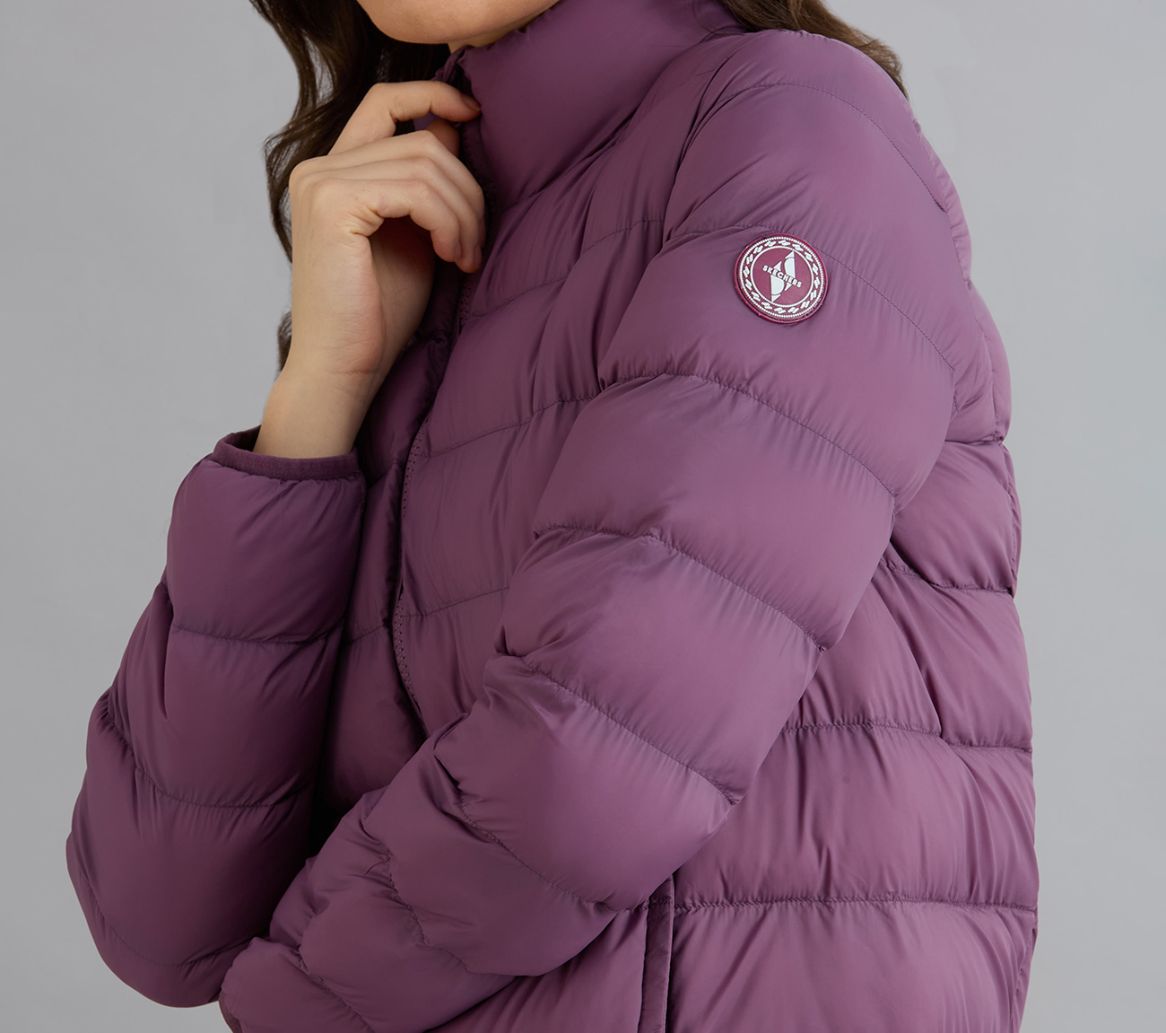 PUFFER FZ JACKET, WHITE/PINK/PERIWINKLE Apparel Right View