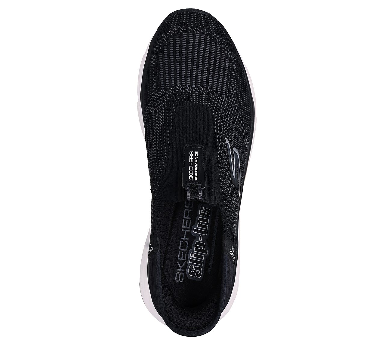 Skechers Slip-Ins: Max Cushioning - Advantageous, BLACK/WHITE Footwear Top View