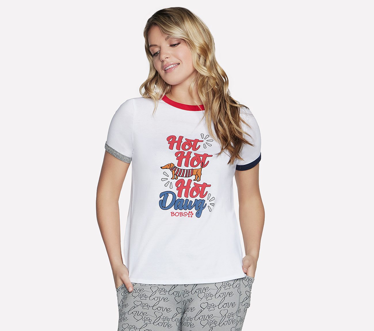 HOT DAWG RINGER T-SHIRT, WWWHITE Apparel Bottom View