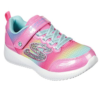 BOBS SQUAD - SPUNKY STEPS, PINK/MULTI Footwear Lateral View