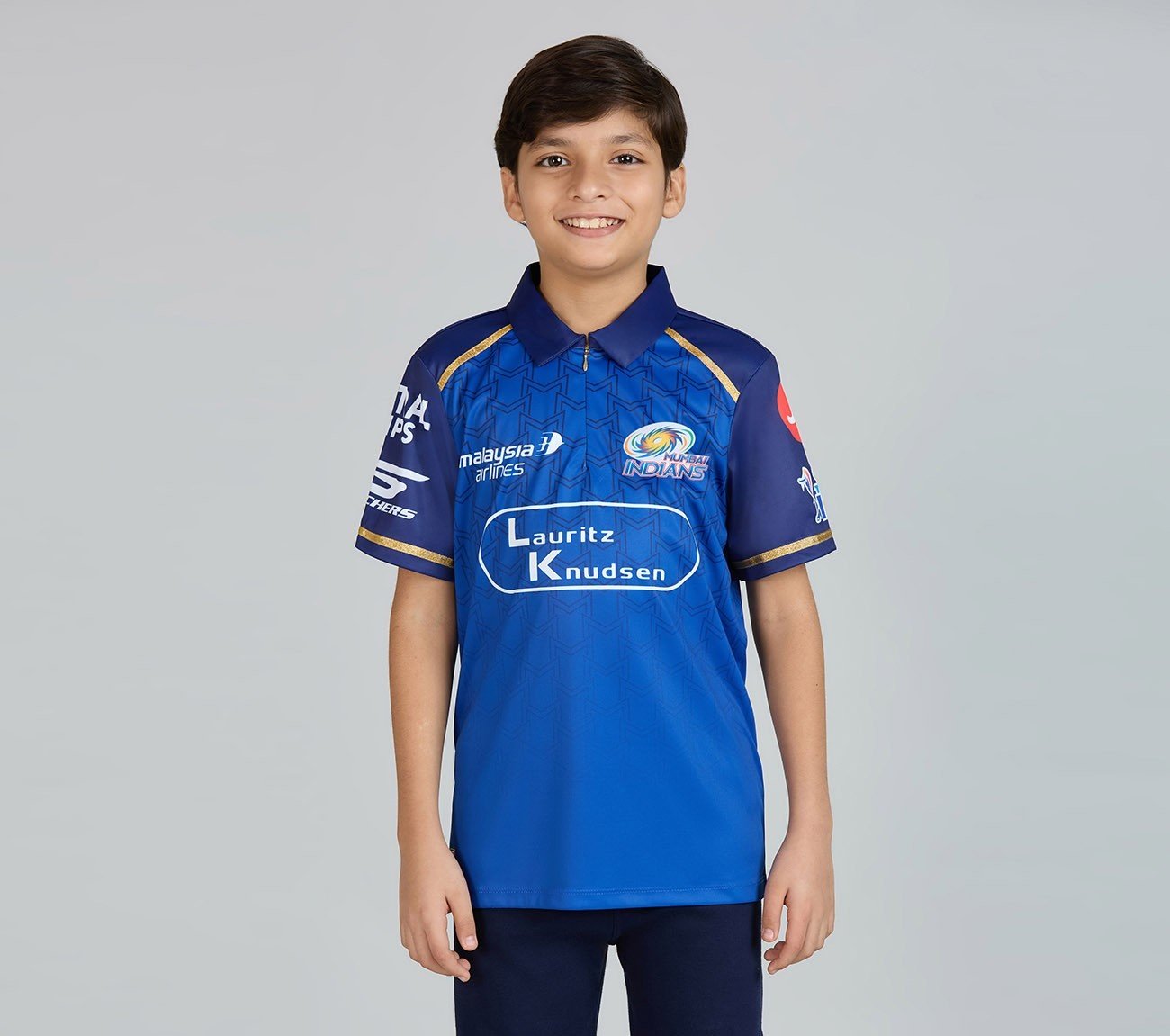 MUMBAI INDIANS IPL KID'S FAN JERSEY 2026, ROYAL/NAVY/LIME