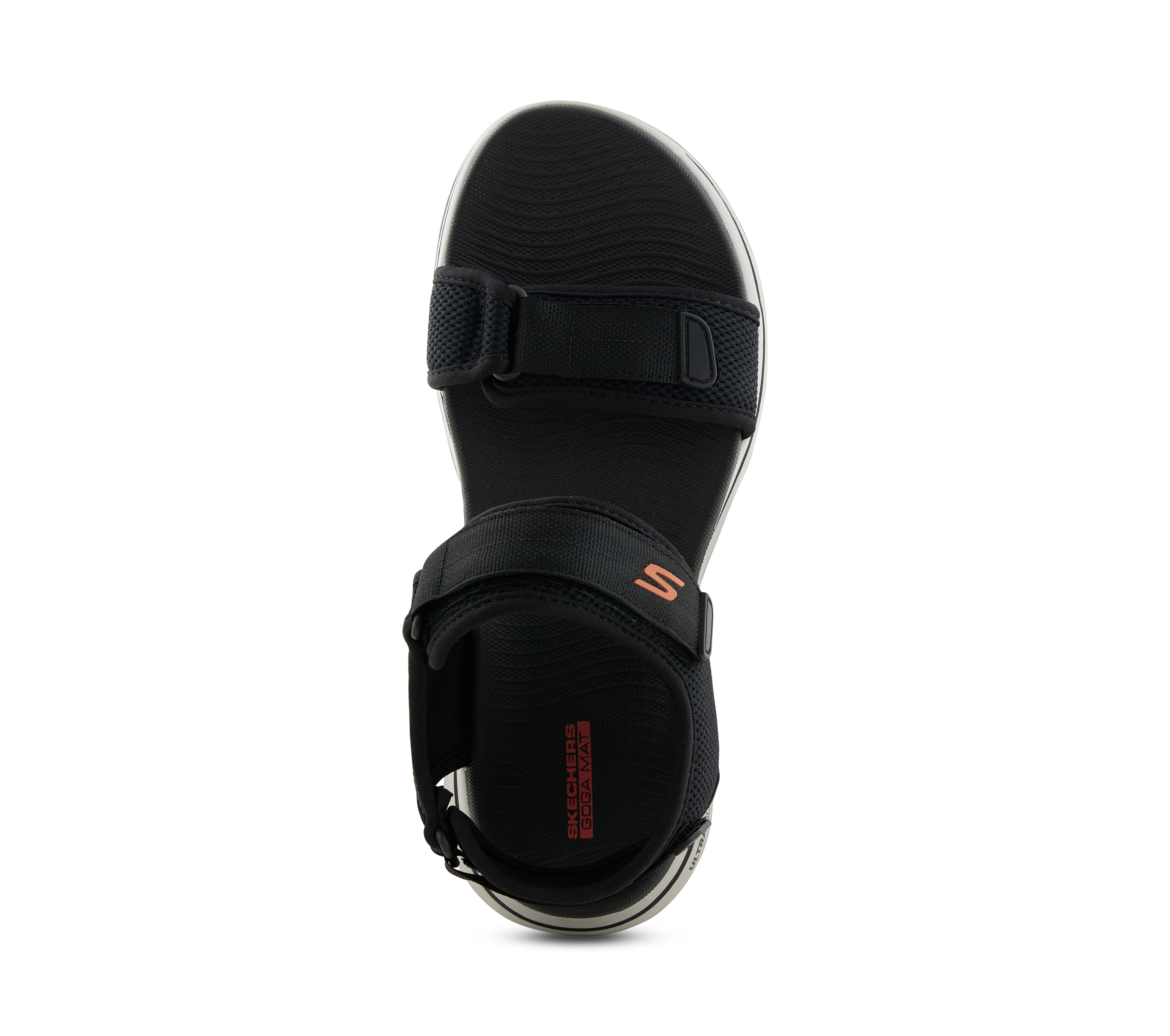 GO WALK 5 - CABOURG, BLACK/ORANGE Footwear Top View