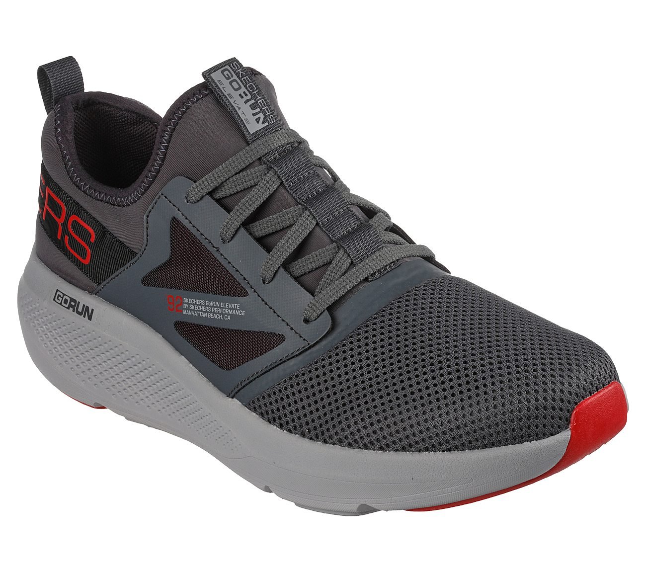 GO RUN ELEVATE, CHARCOAL/RED