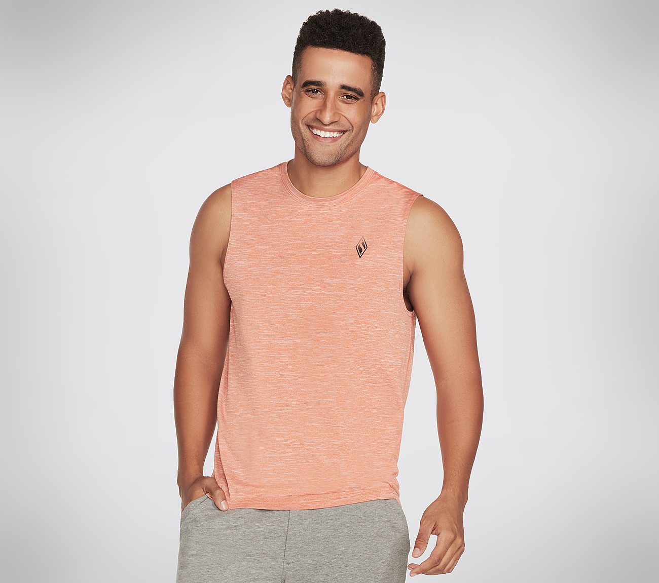ON THE ROAD MUSCLE TANK, OORANGE Apparels Lateral View