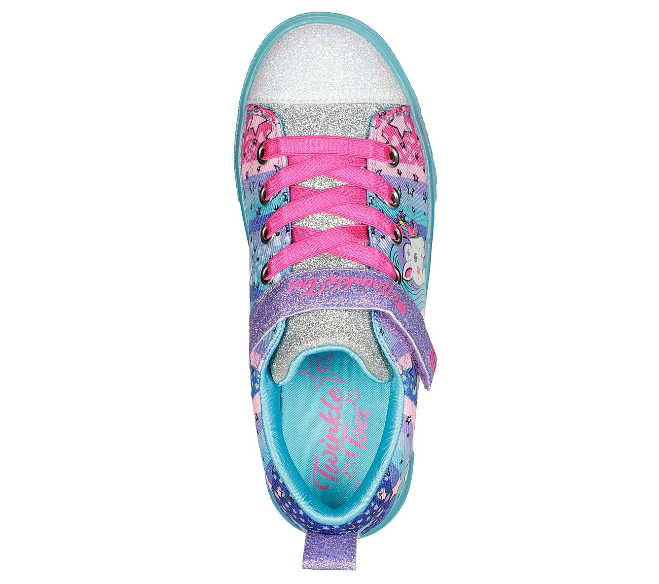 TWINKLE SPARKS ICE-UNICORN BU, BLUE/MULTI Footwear Top View