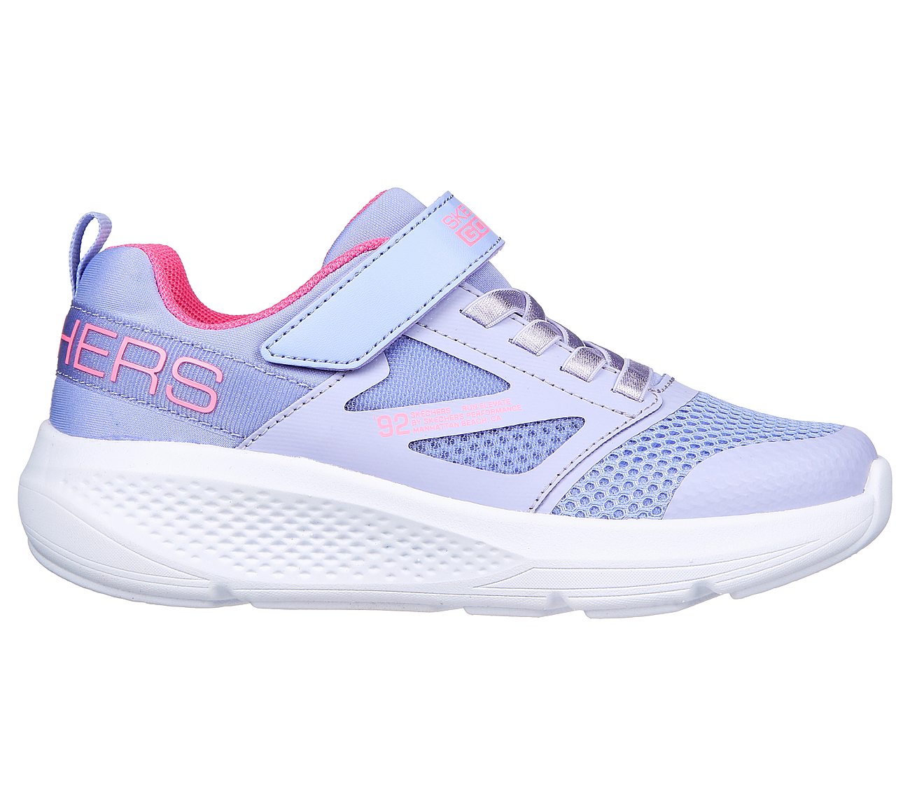 GO RUN ELEVATE - UP STEP, LAVENDER/HOT PINK Footwear Lateral View