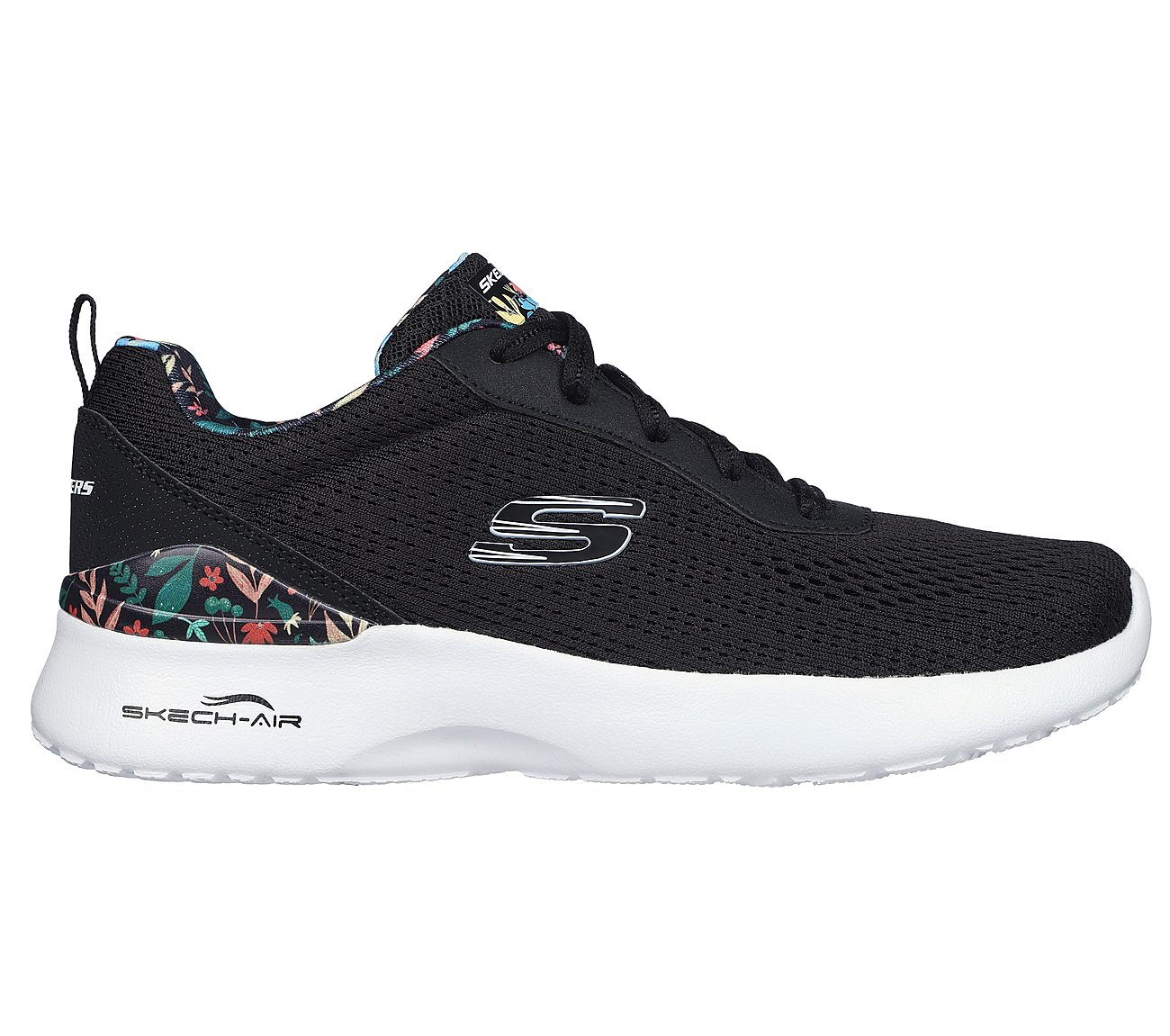 SKECH-AIR DYNAMIGHT-LAID OUT, BLACK/MULTI Footwear Lateral View