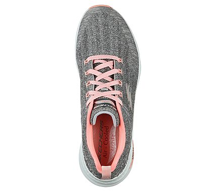 ARCH FIT-COMFY WAVE, GREY/PINK Footwear Top View
