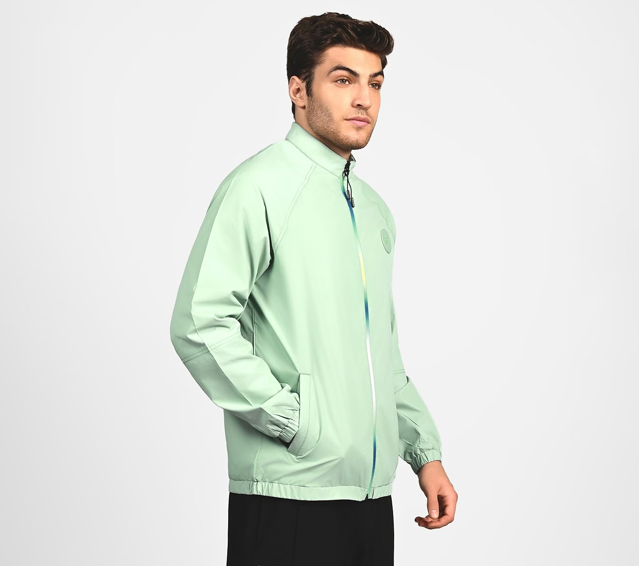 SL OMBRE JACKET, GREY/MINT Apparels Bottom View