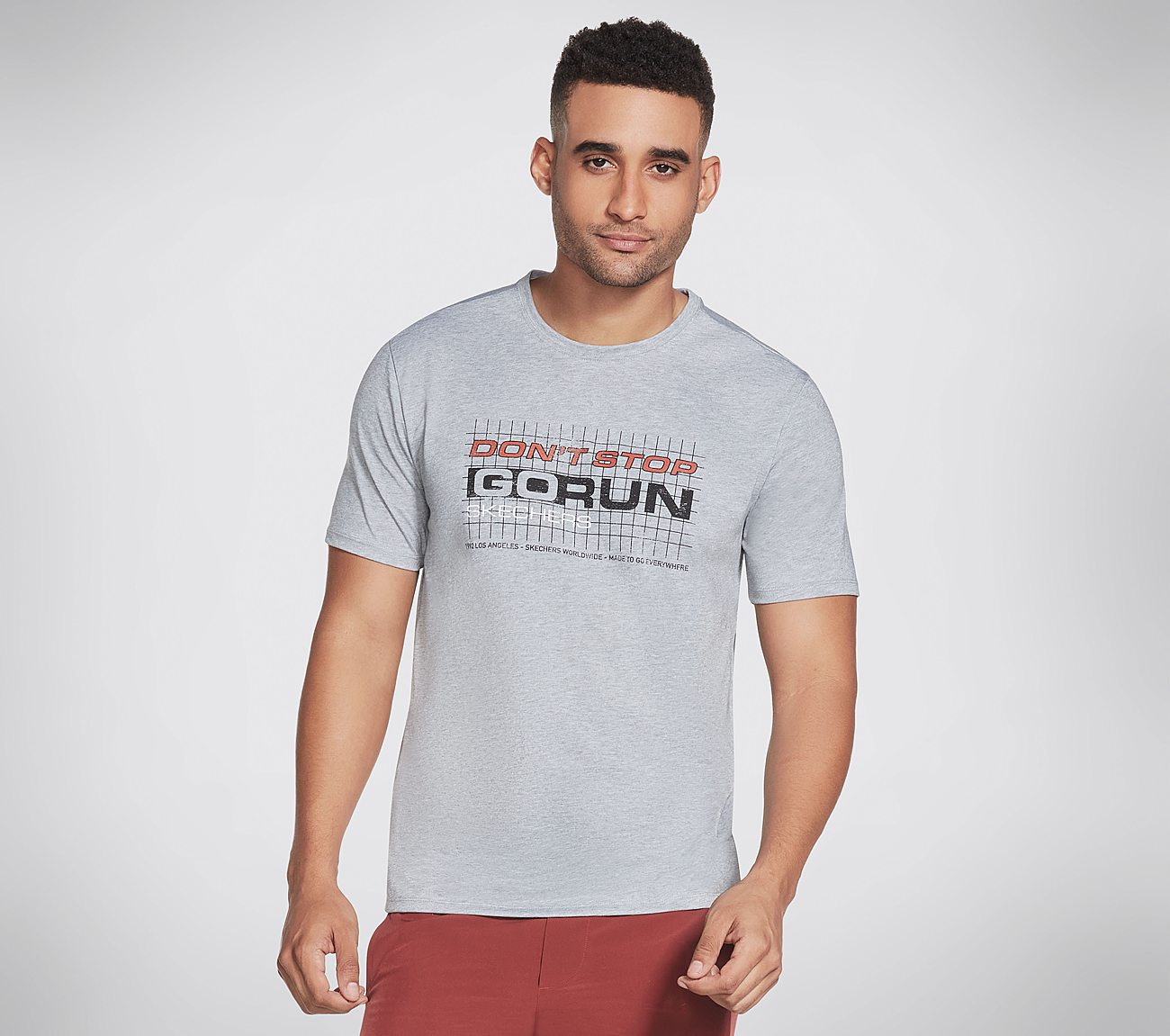 DONT STOP GO RUN TEE, GREY Apparel Lateral View