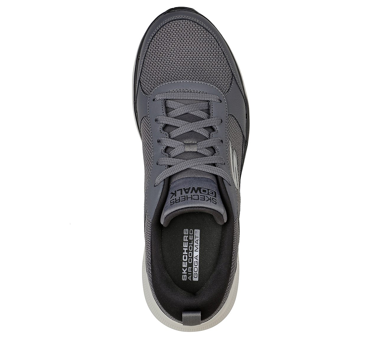 Skechers Charcoal/Black Go Walk 6 Compete Mens Lace Up Shoes - Style ID ...