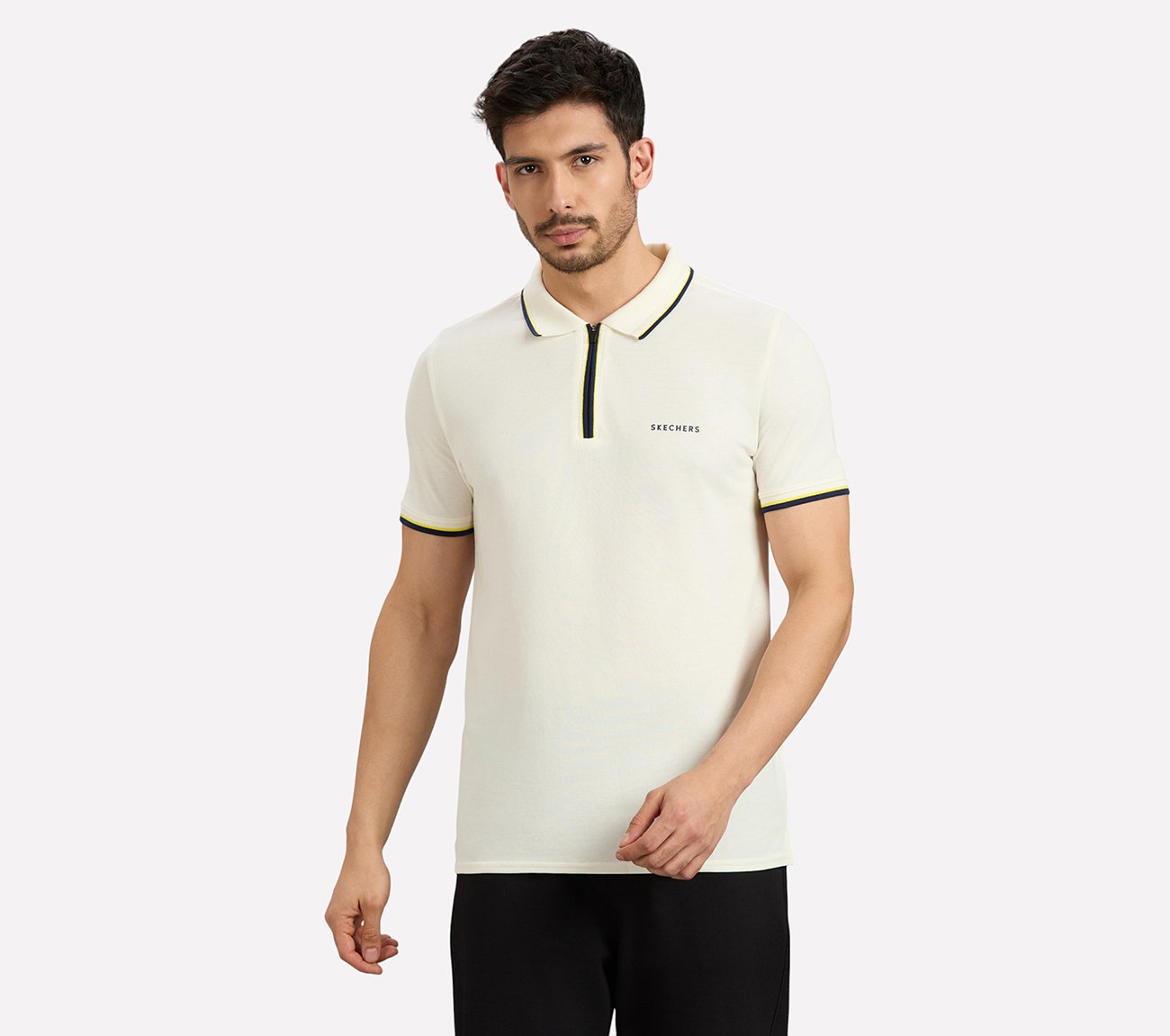 MULTI TONE TIPPING POLO, WHITE