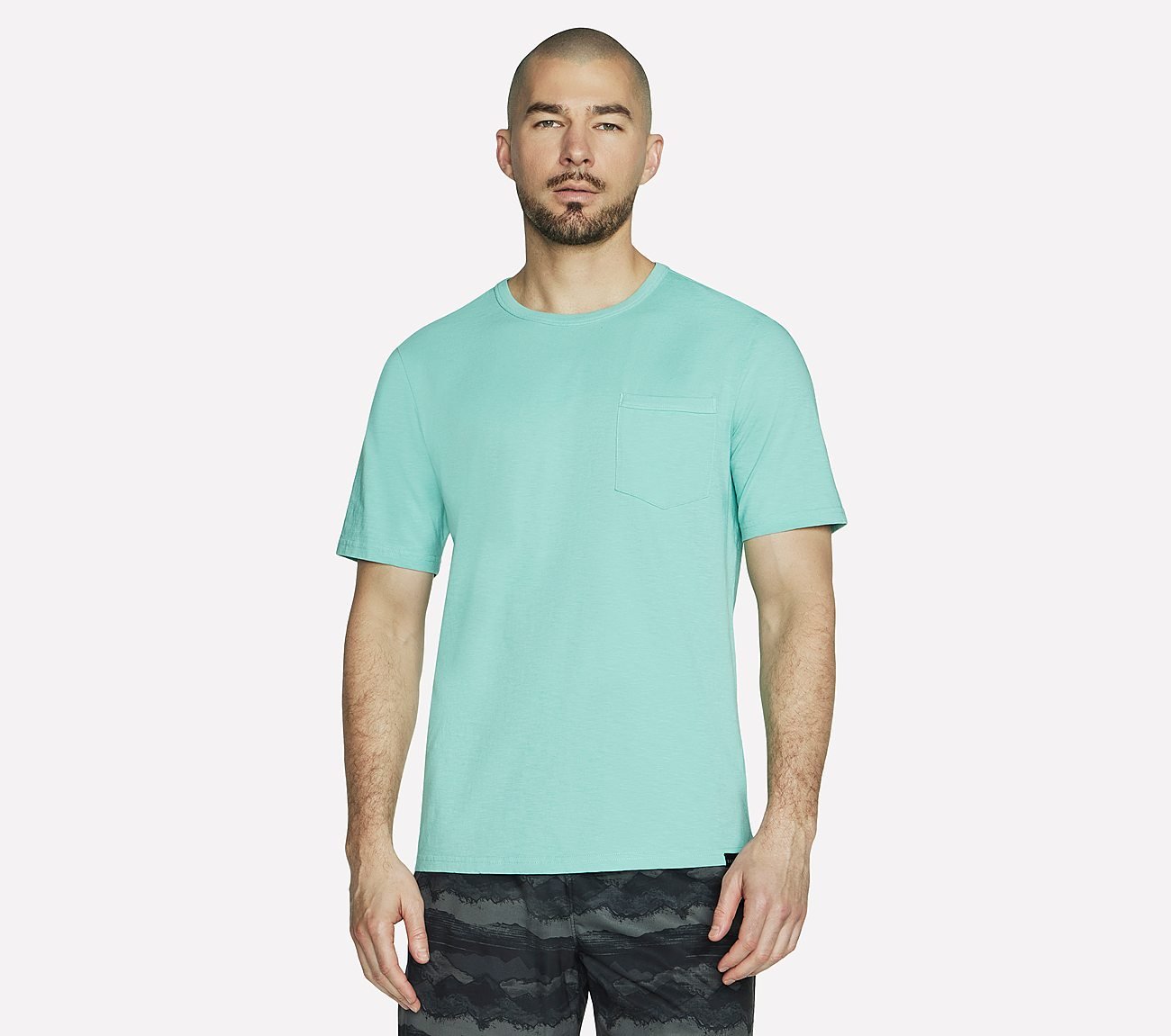 SKECH-BREEZE SLUB POCKET T-SHIRT, WHITE SAPPHIRE Apparel Lateral View