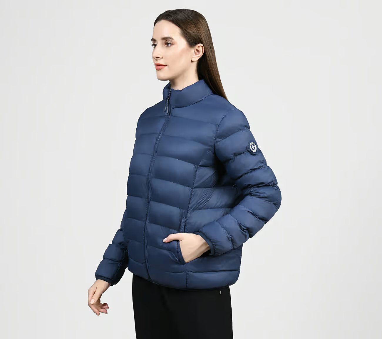 PUFFER FZ JACKET, PURPLE/BLUE Apparels Top View