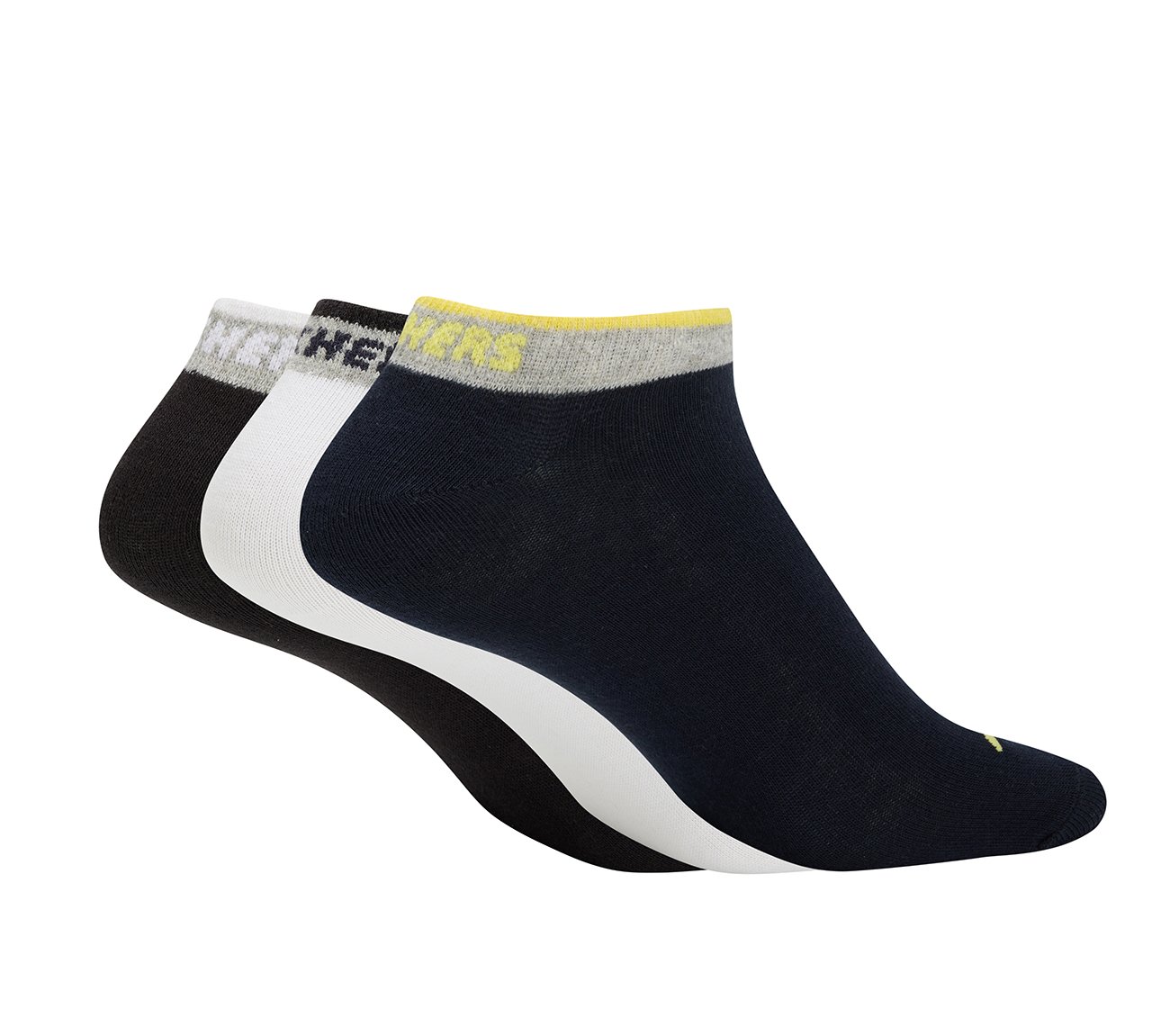 3PK MENS NON TERRY LOW CUT, WHITE/BLACK/BLUE