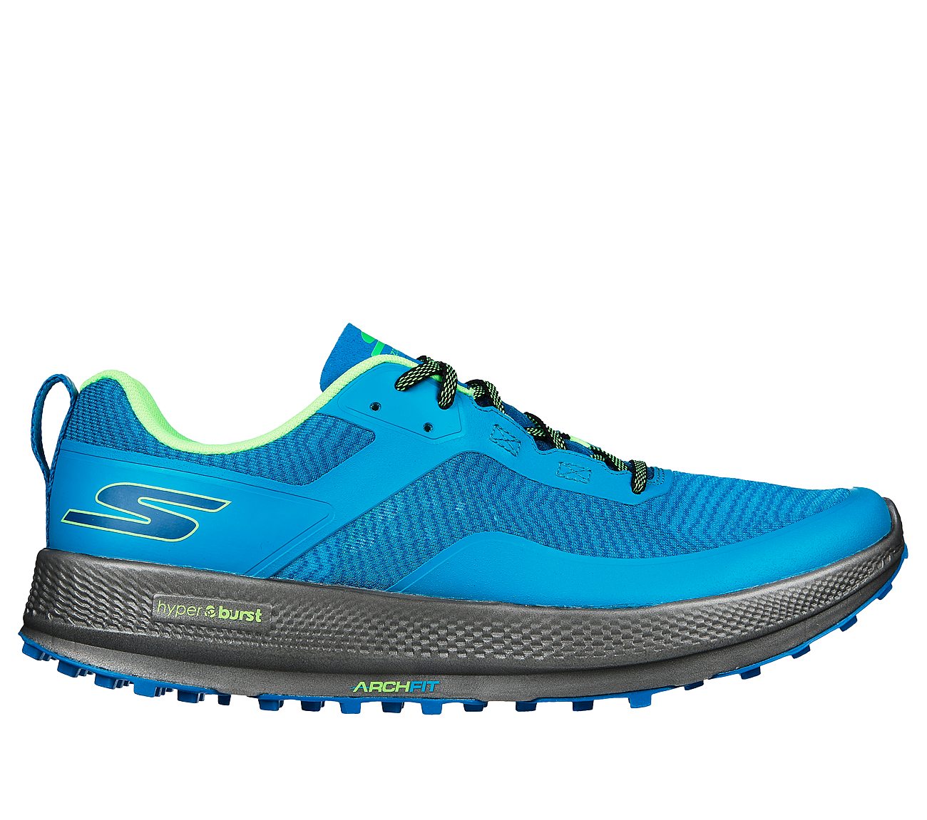 GO RUN RAZOR TRL - 2, BLUE/GREEN Footwear Lateral View