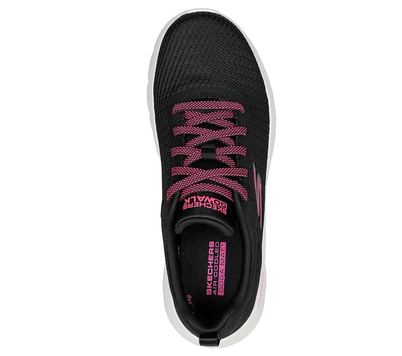 GO WALK FLEX, BLACK/HOT PINK Footwear Top View