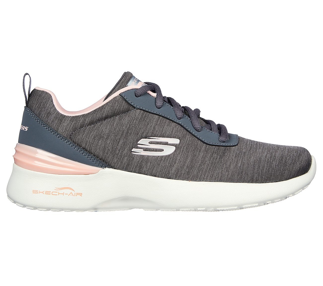 SKECH-AIR DYNAMIGHT-PURE SERE, CHARCOAL/PINK Footwear Right View