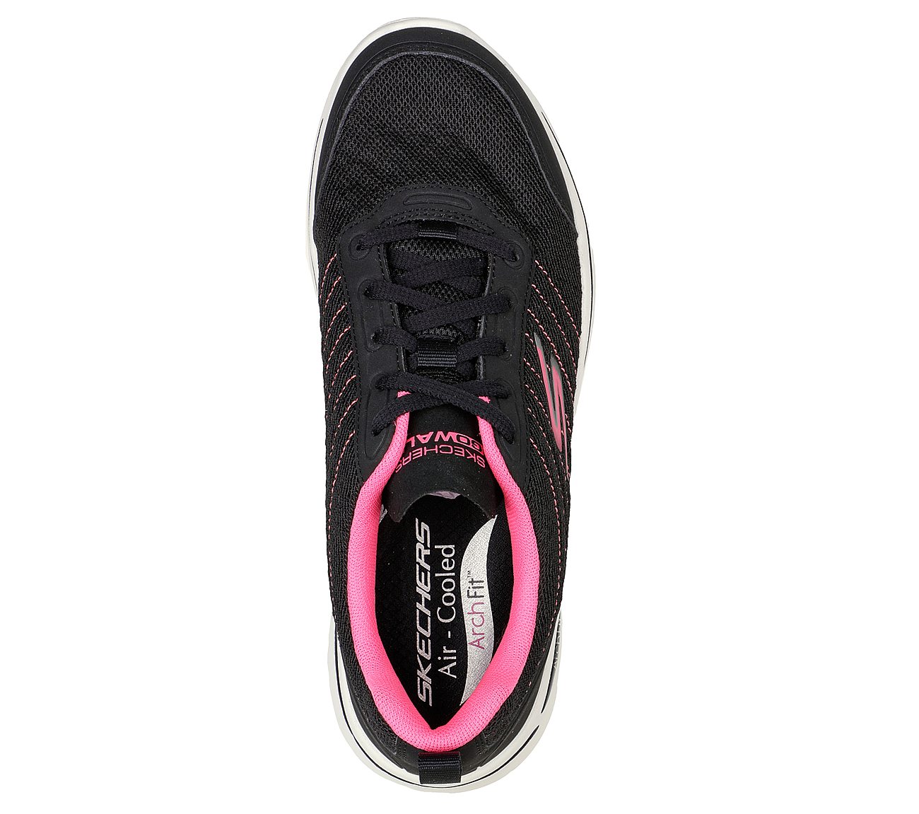 GO WALK ARCH FIT-TRUE VISION, BLACK/PINK Footwear Top View